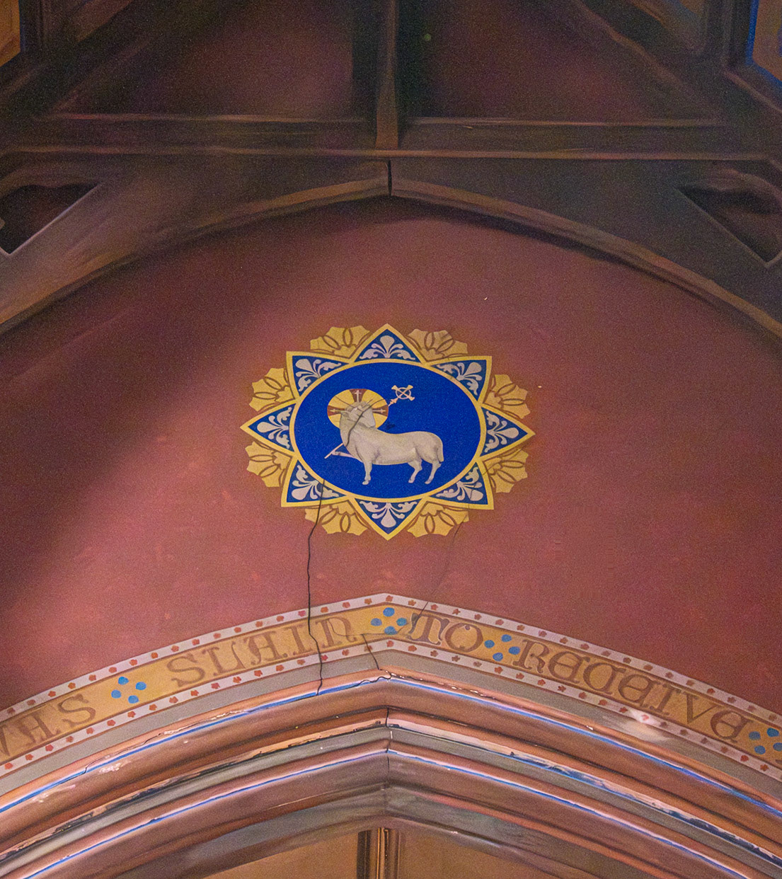 Overhead Image of the Lamb at St Paul Church Brooklyn