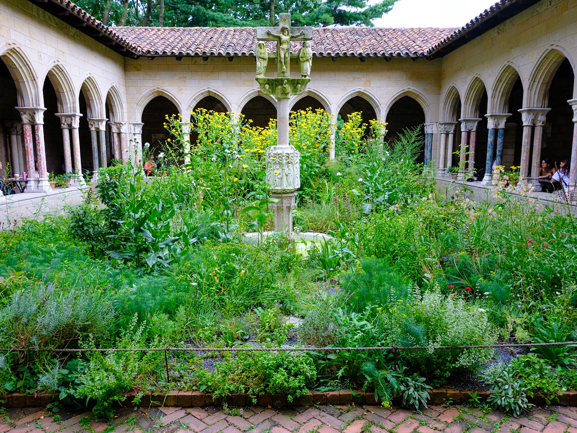 Cloister Garden with Crucifix in the Middle July 2024