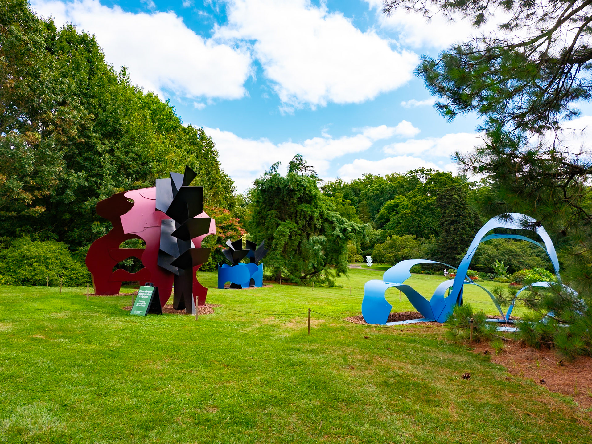 Modern Colored Sculptures Morris Arboretum