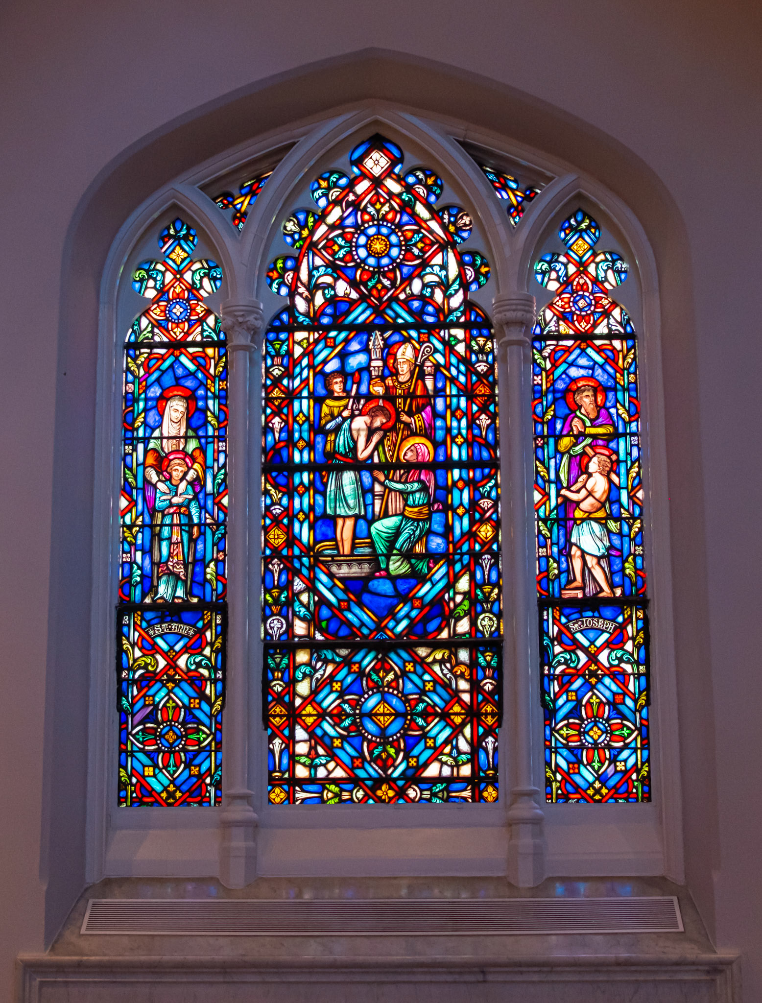 Augustine is Baptized Window at St Thomas of Villanova Church