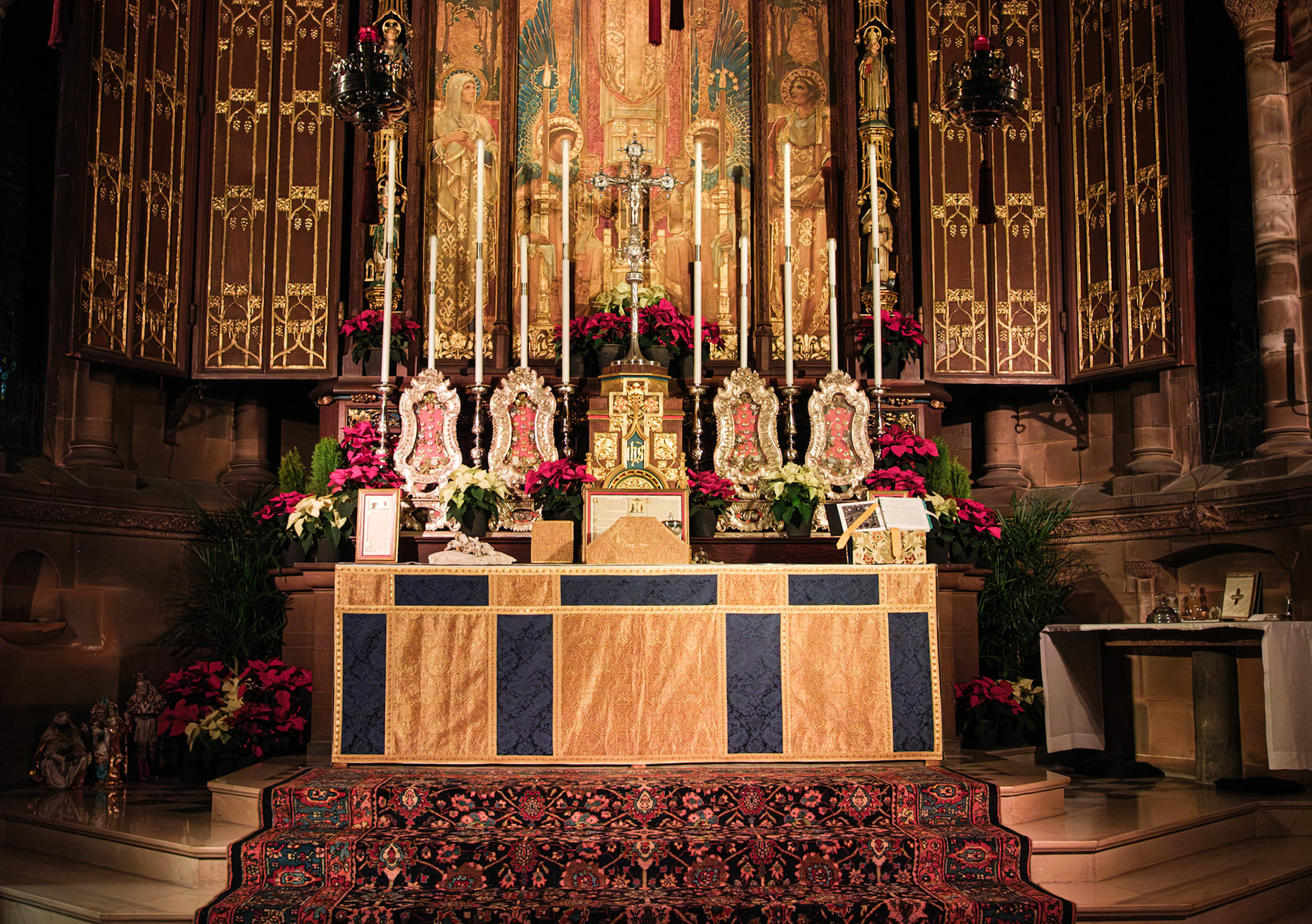 High Altar Before Midnight Mass of Christmas at St Clement Church Philadelphia