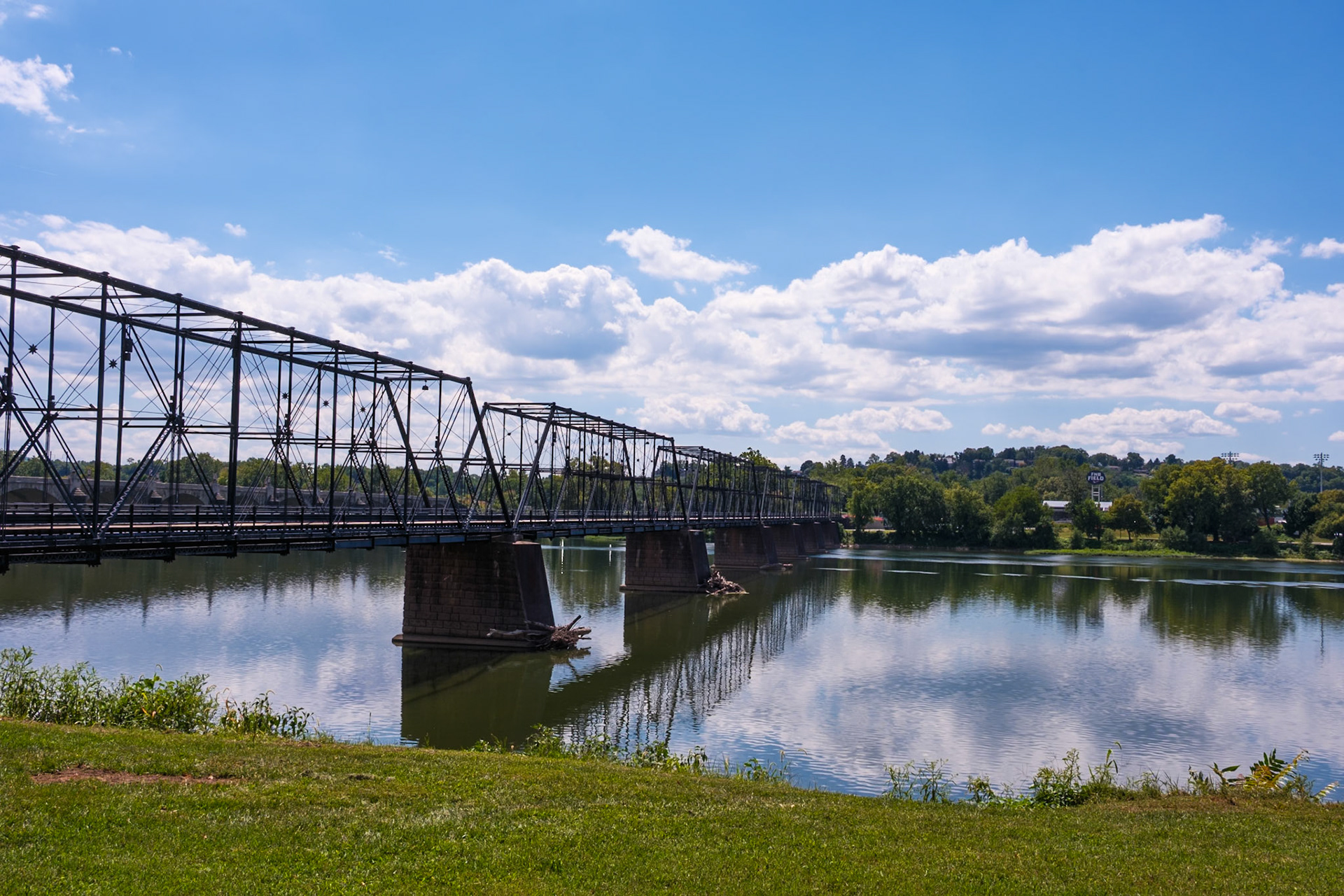 Close up of Footbridge over Susquehanna in Harrisburg