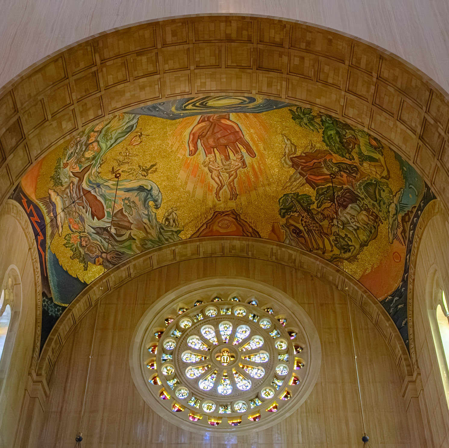 Crossing Ceiling Showing Creation of Adam and Eve