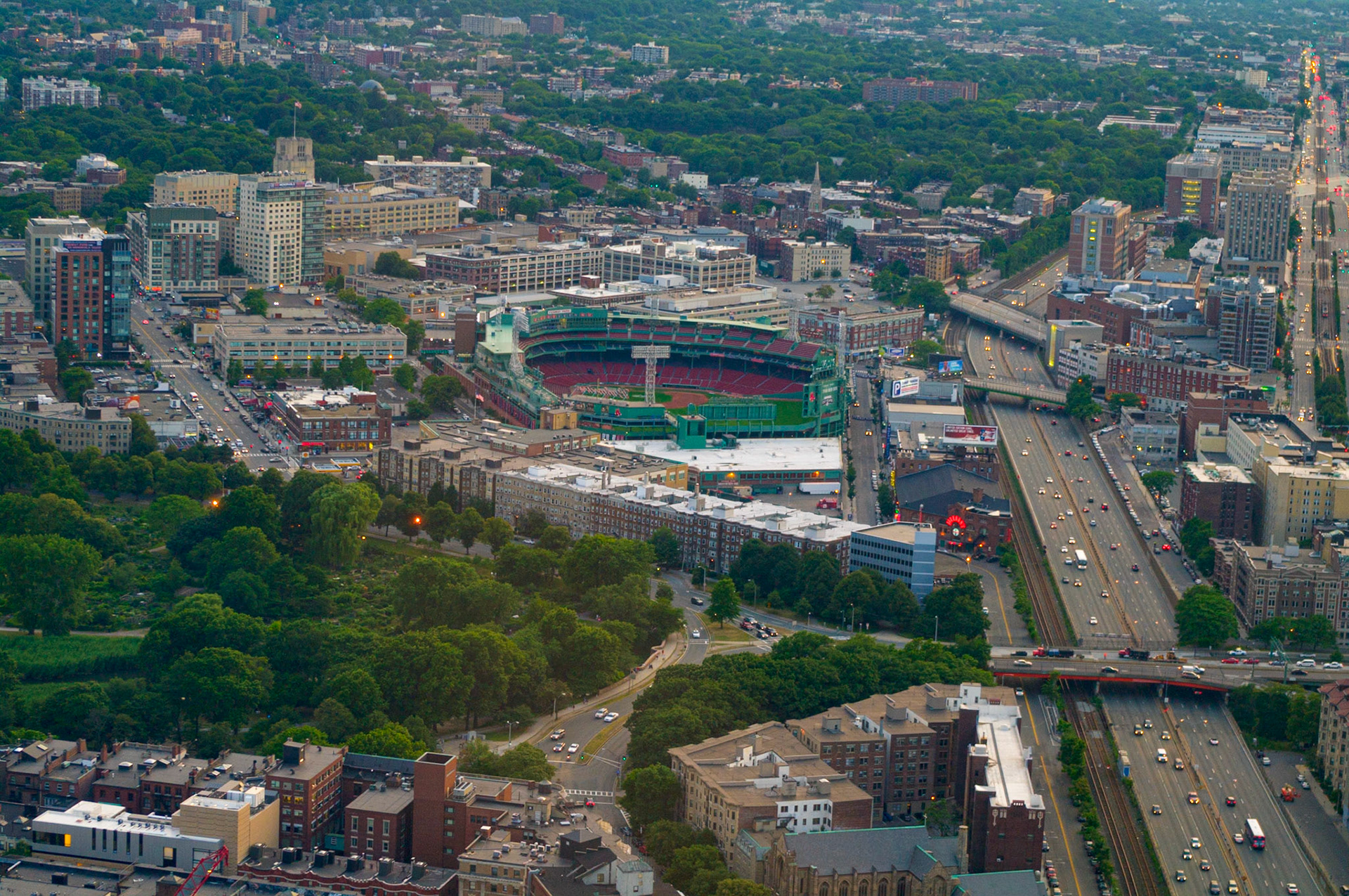 Fenway Park from Prudential Tower Boston July 2012