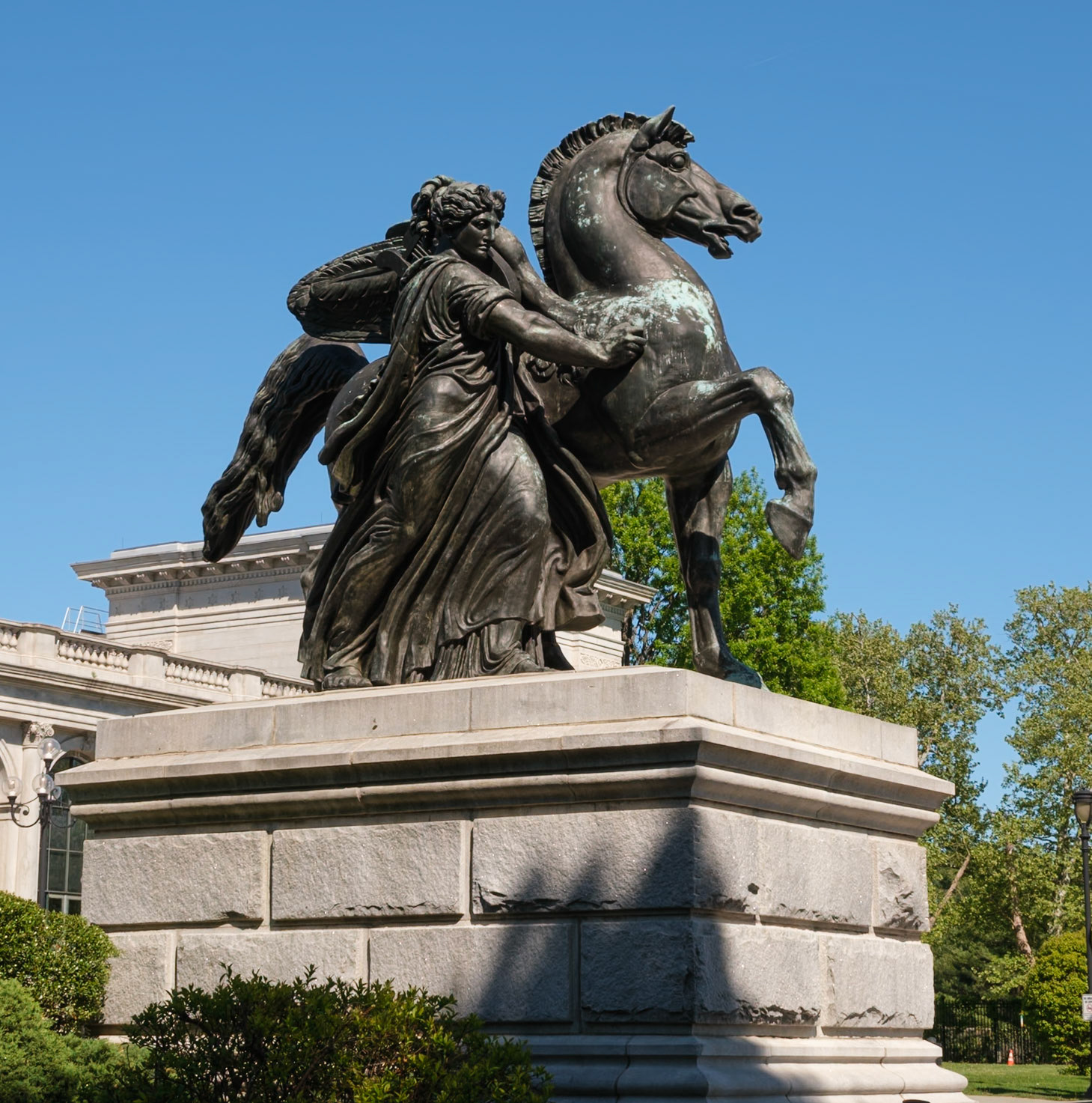 Horse and Rider Stature Near Please Touch Museum