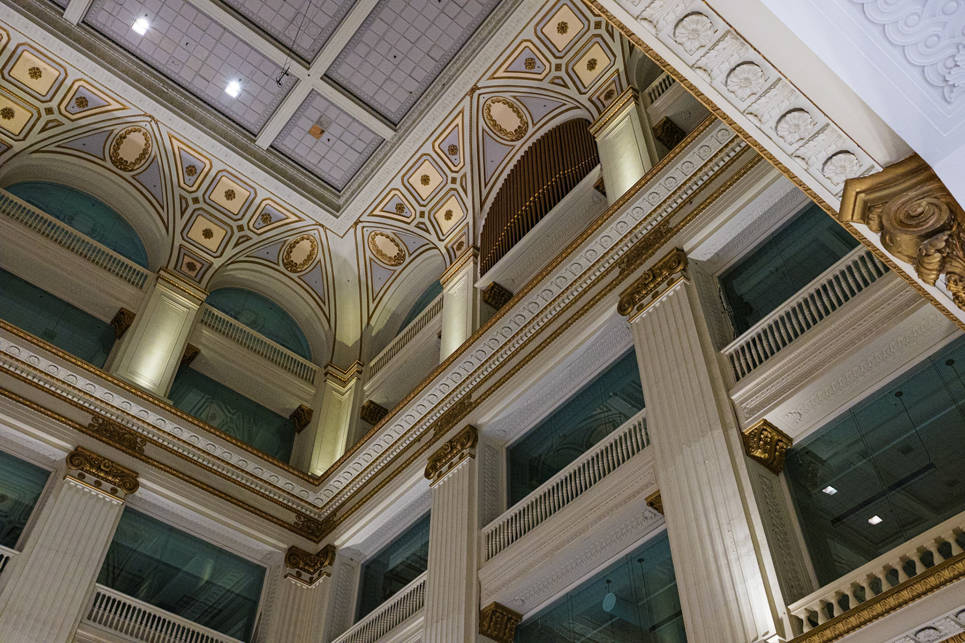 North Side of Wanamaker Grand Court with North Organ Pipes