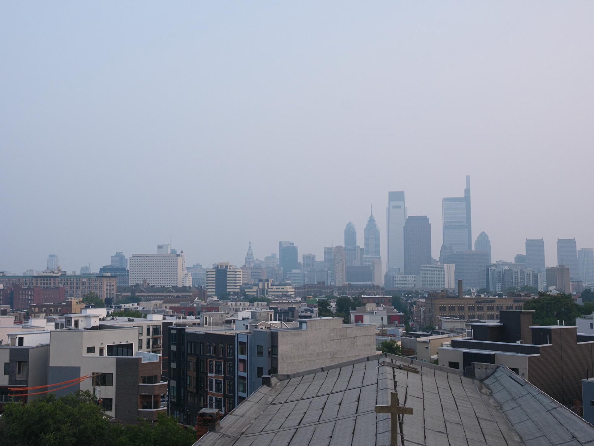 View of Smoky Philly Due to Canadian Wildfire 17 July 2026
