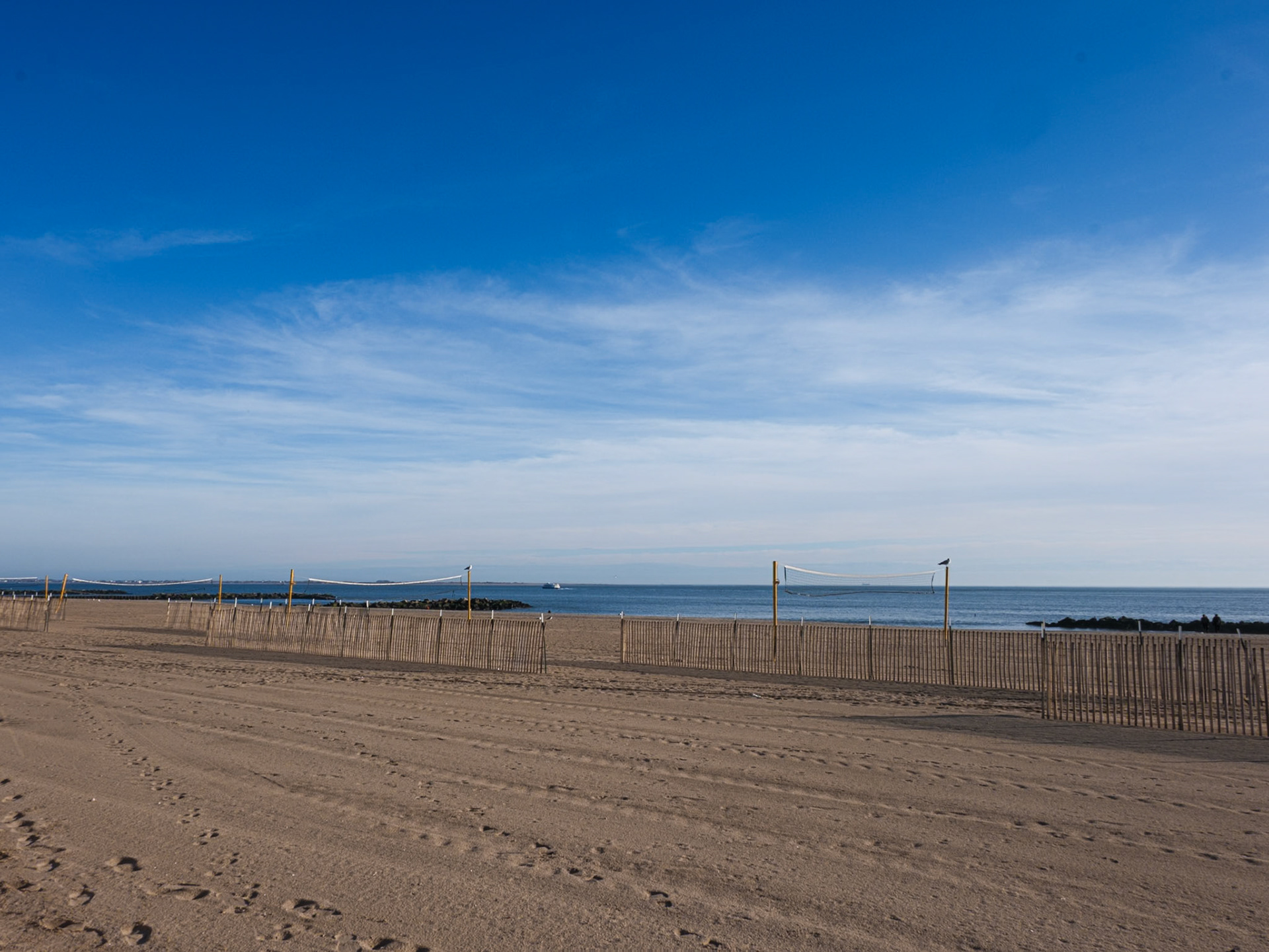 Coney Island Beach With Volley Ball Nets December 2024