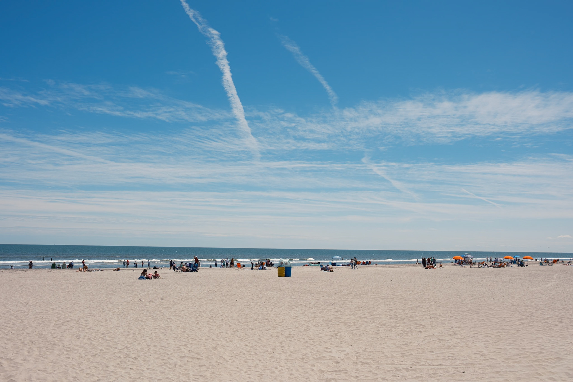 Atlantic City Beach with Sky Streaks May 2025