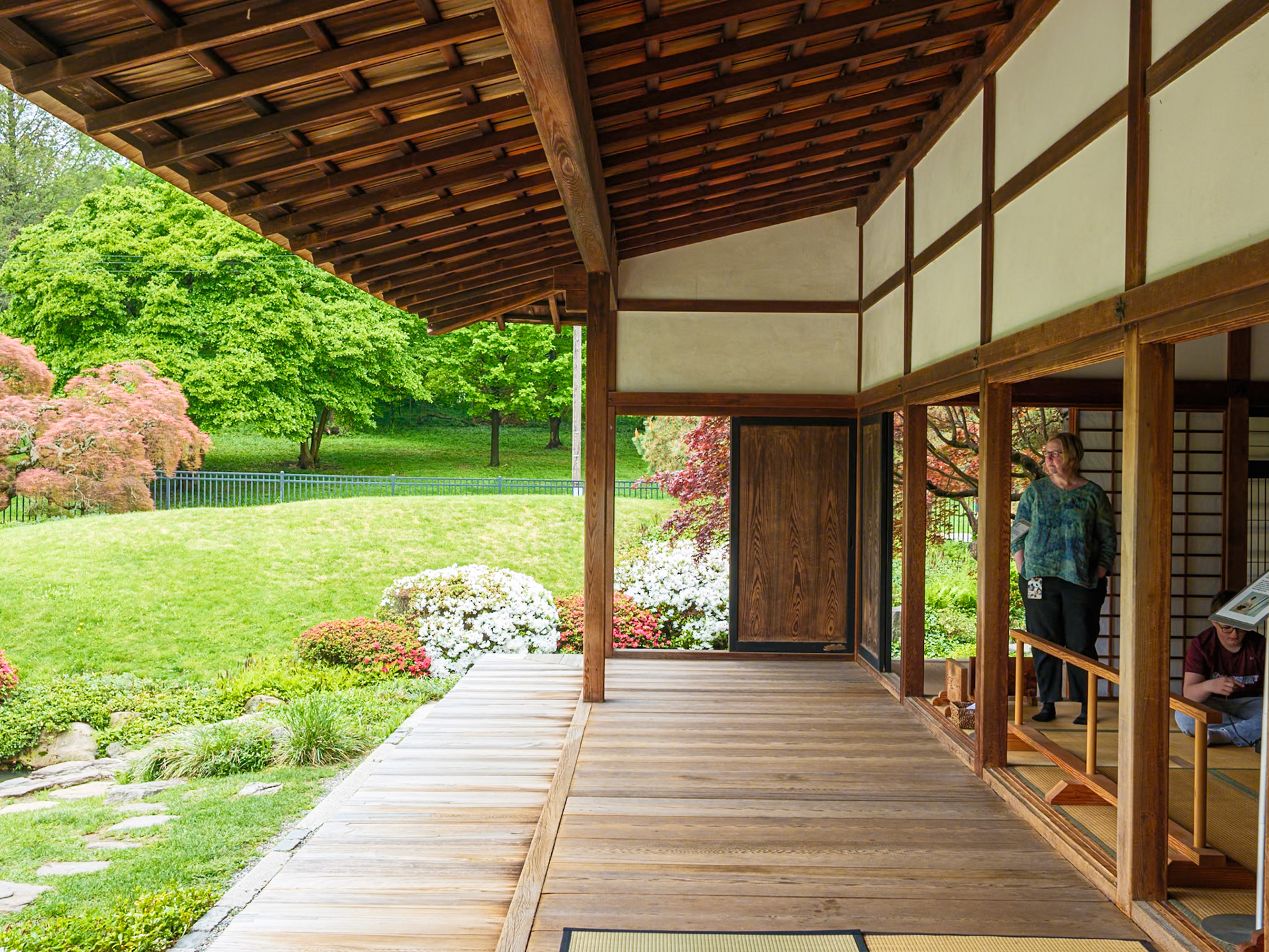 Covered Walkway Along Reception Rooms of Japanese House