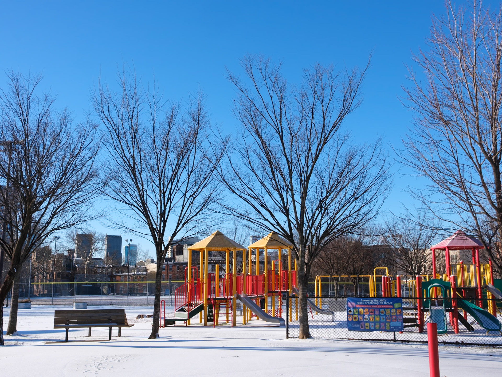 Francisville Park with play equipment on 1 January 2026