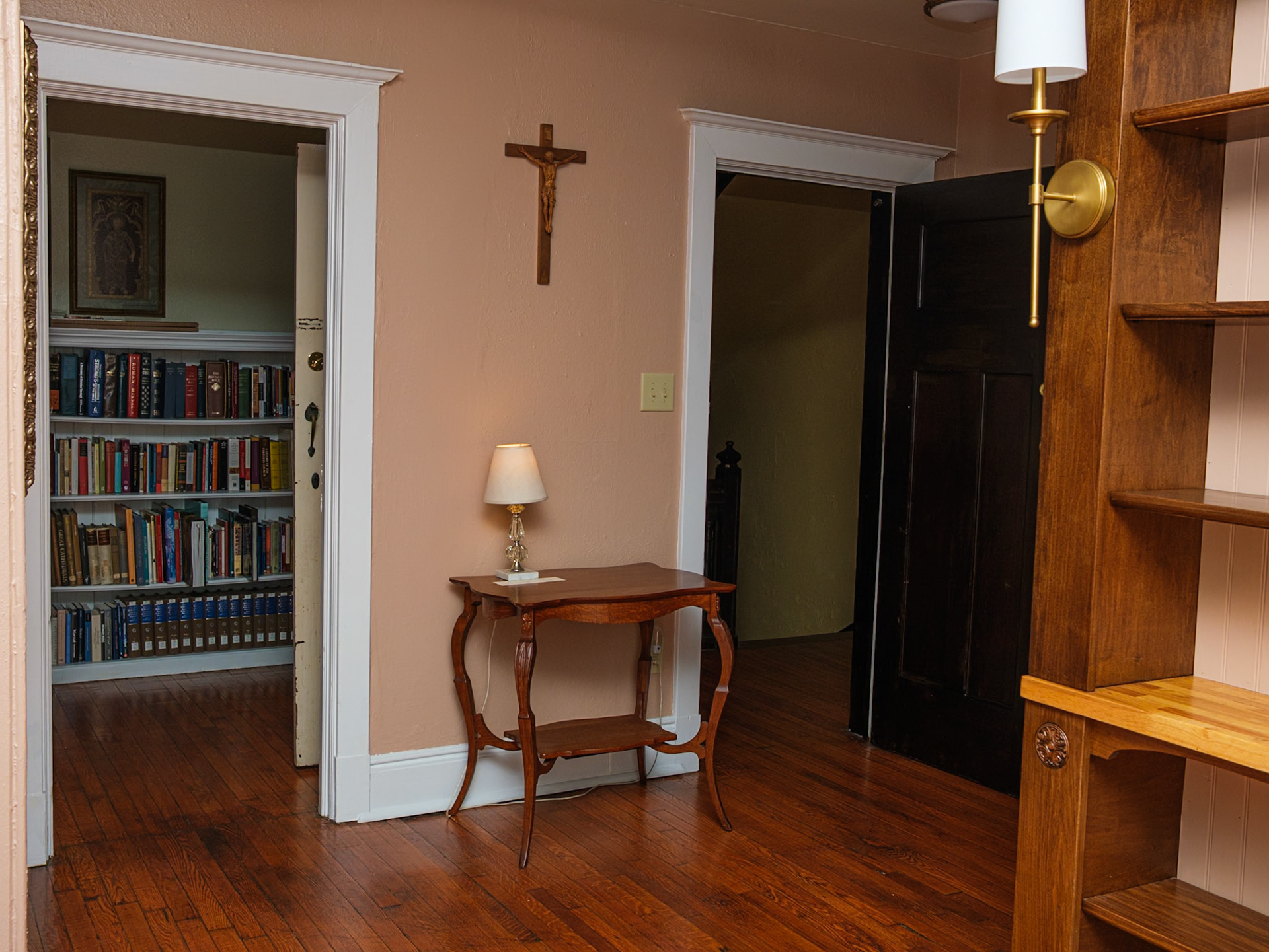 Rectory Library Doors to Hallway and Study Room