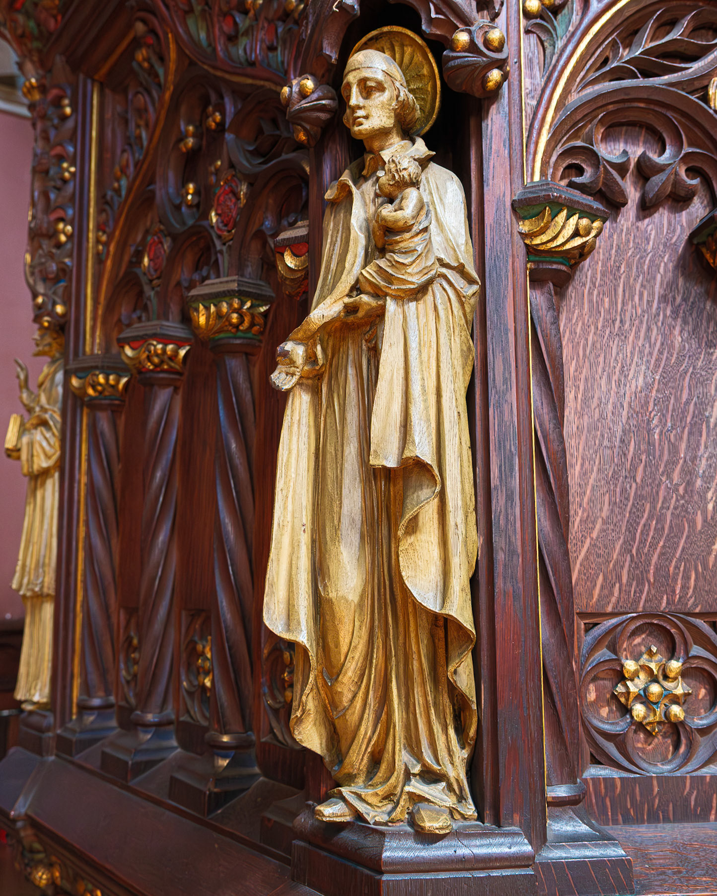 St Anthony of Padua Figure on Pulpit at St Paul Church Brooklyn