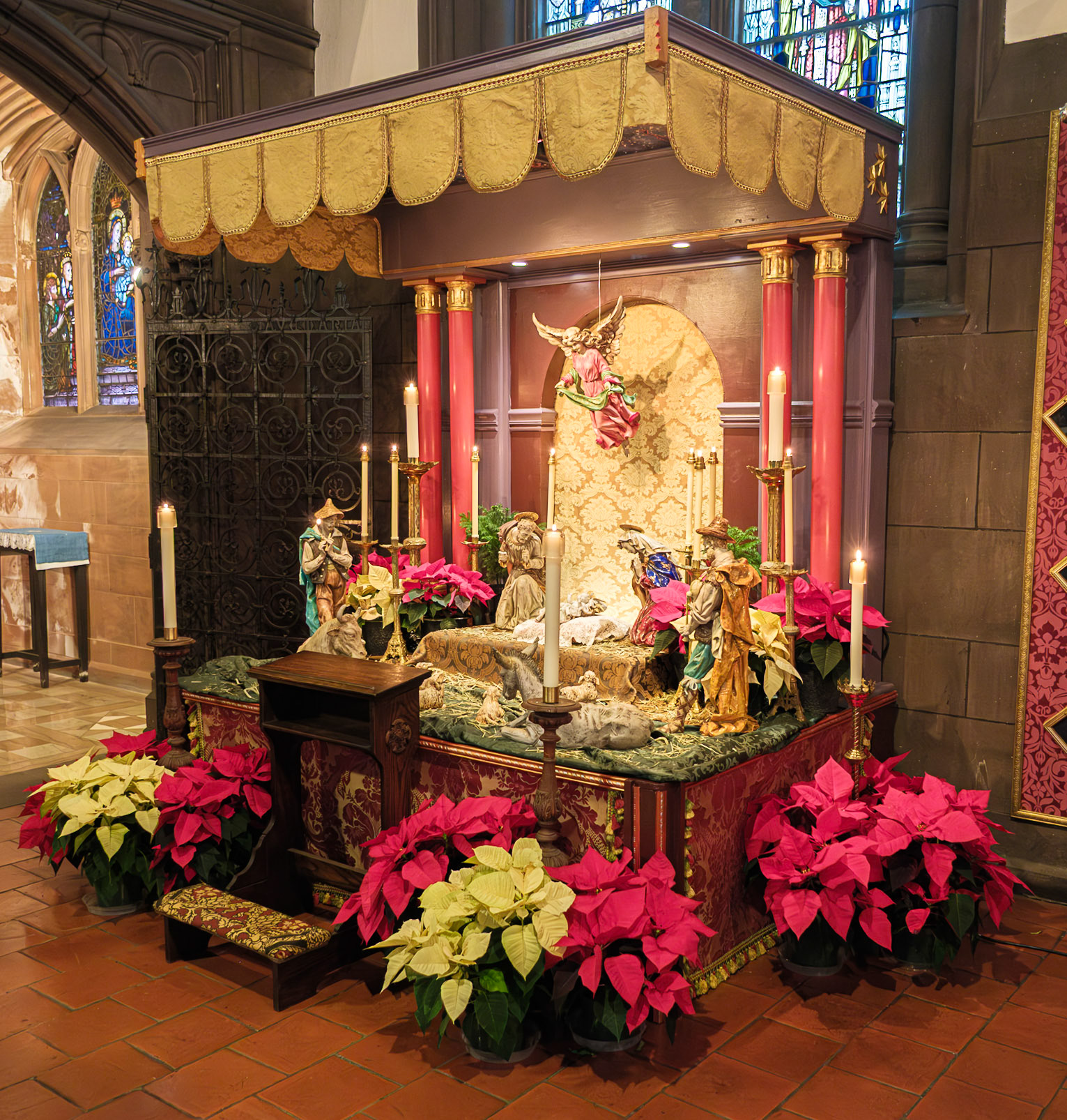 Angled View of Creche at Christmas St Clement
