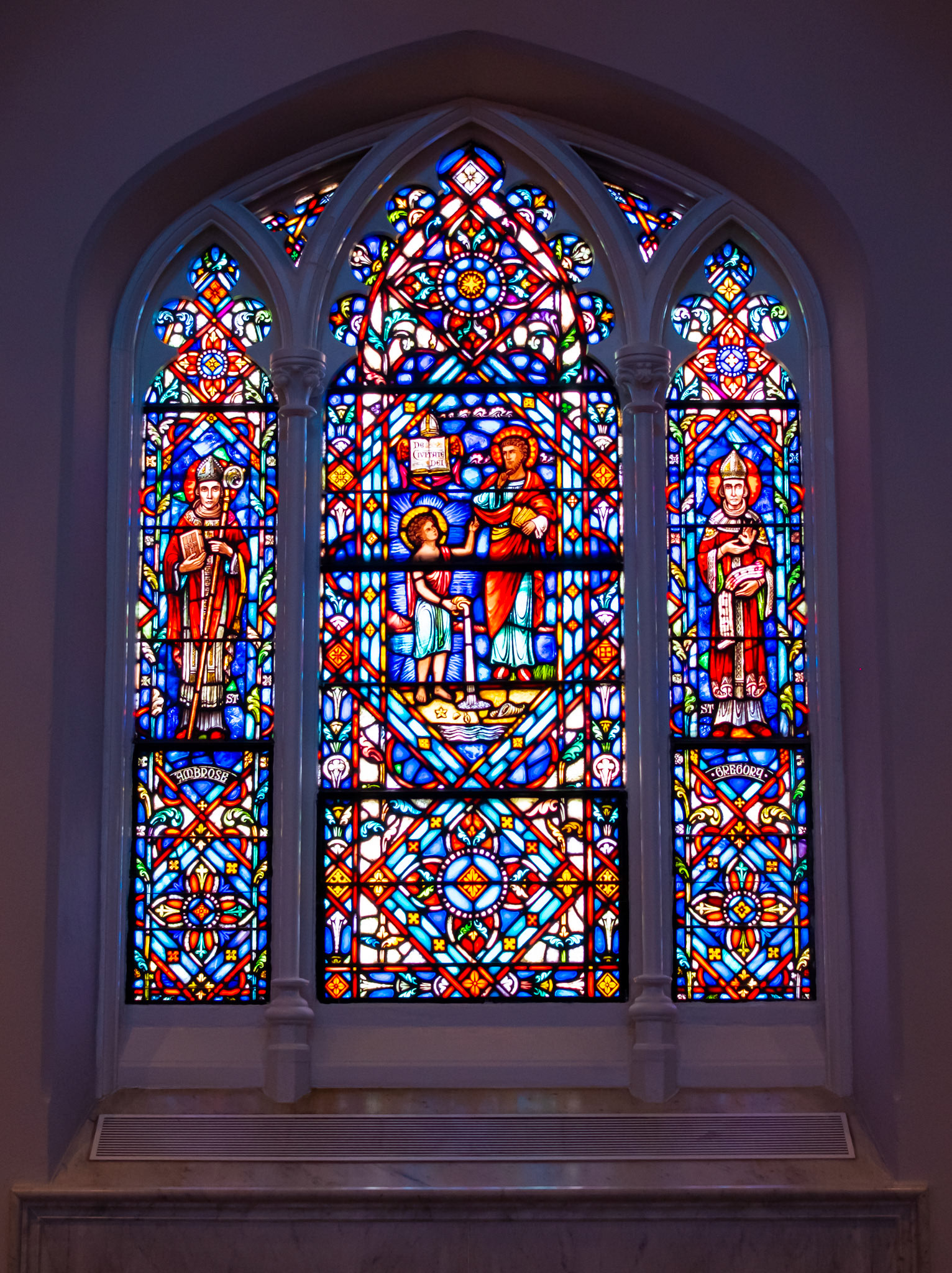 Young Inquiring Augustine Window at St Thomas of Villanova Church