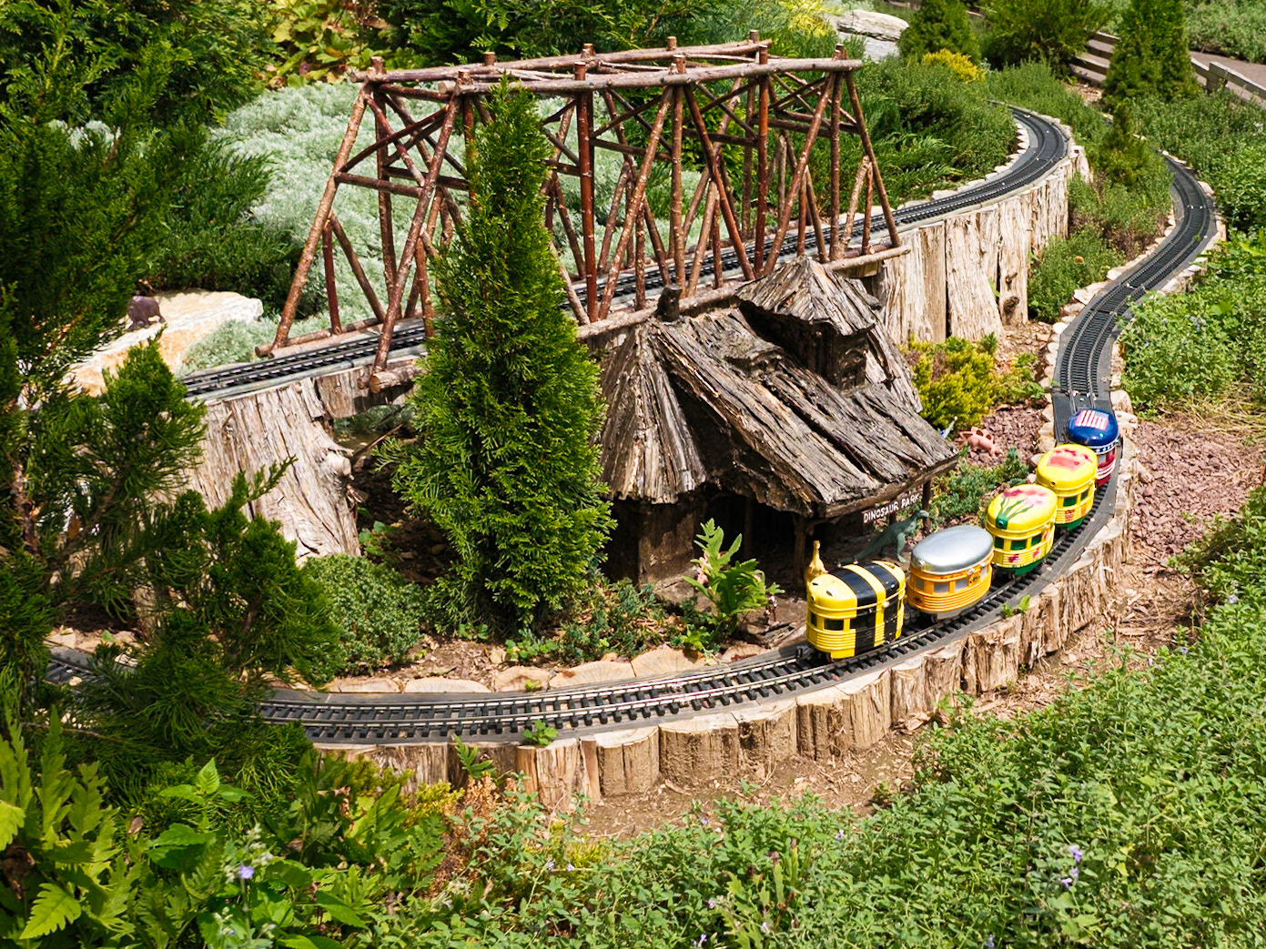 Model Trains With Special Train at Station