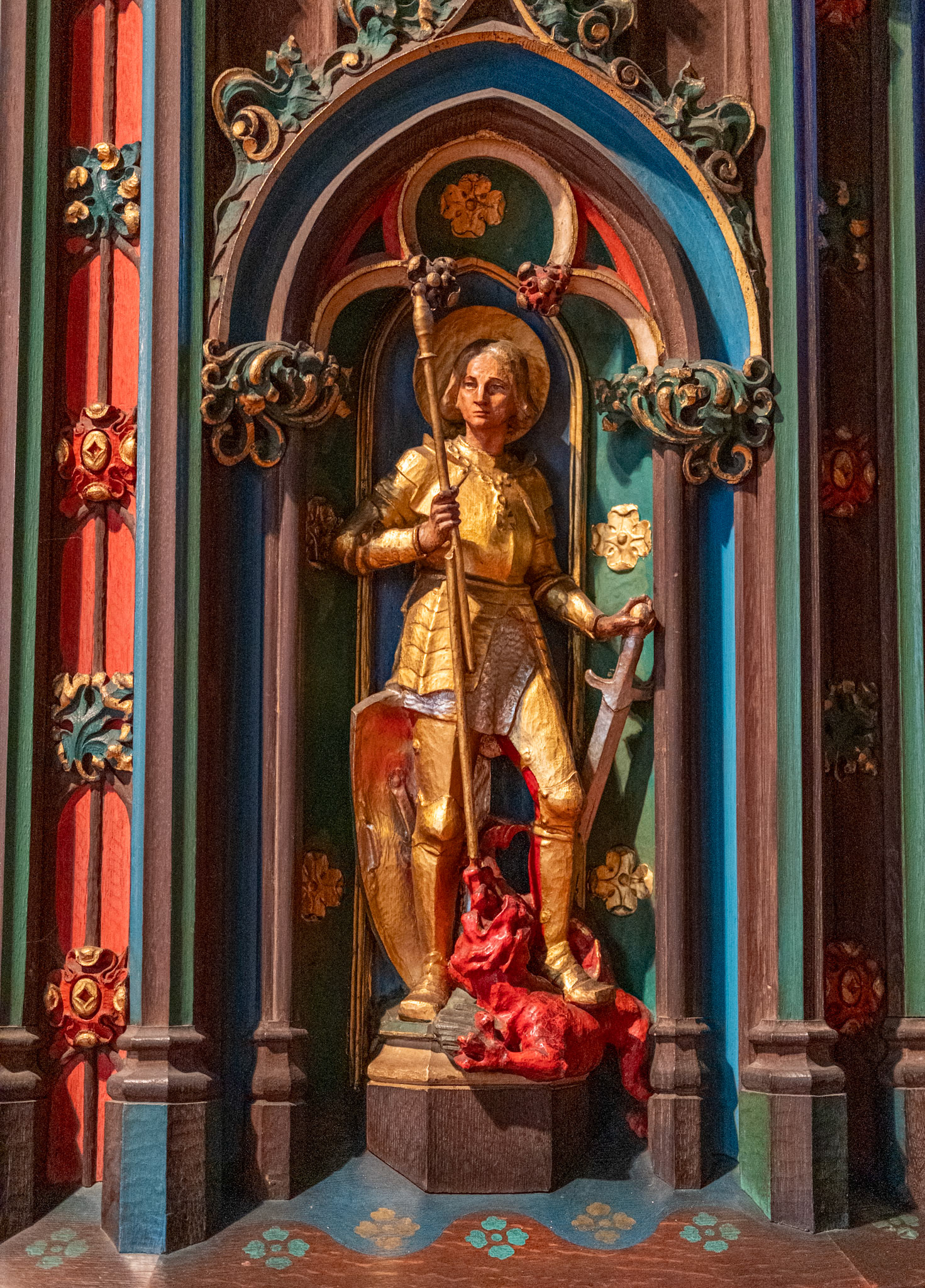 St George Figure on Pulpit at St Clement Church Philadelphia
