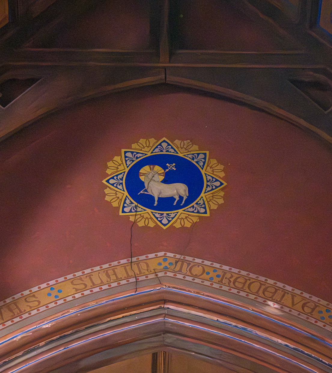 Overhead Image of the Lamb at St Paul Church Brooklyn