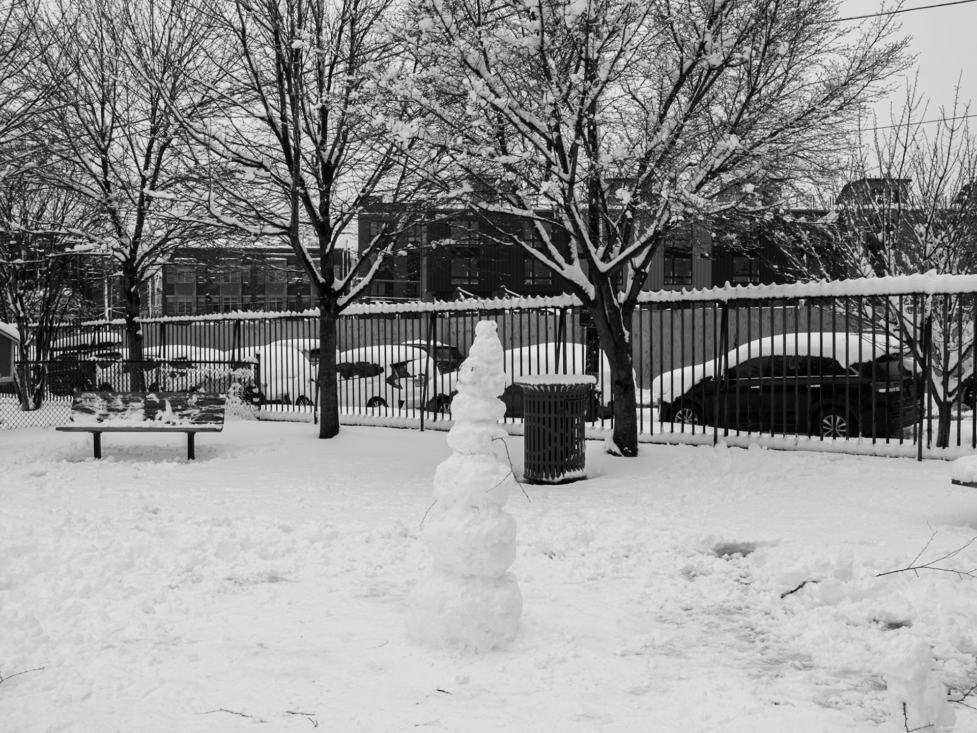 Snowman at Francisville Park
