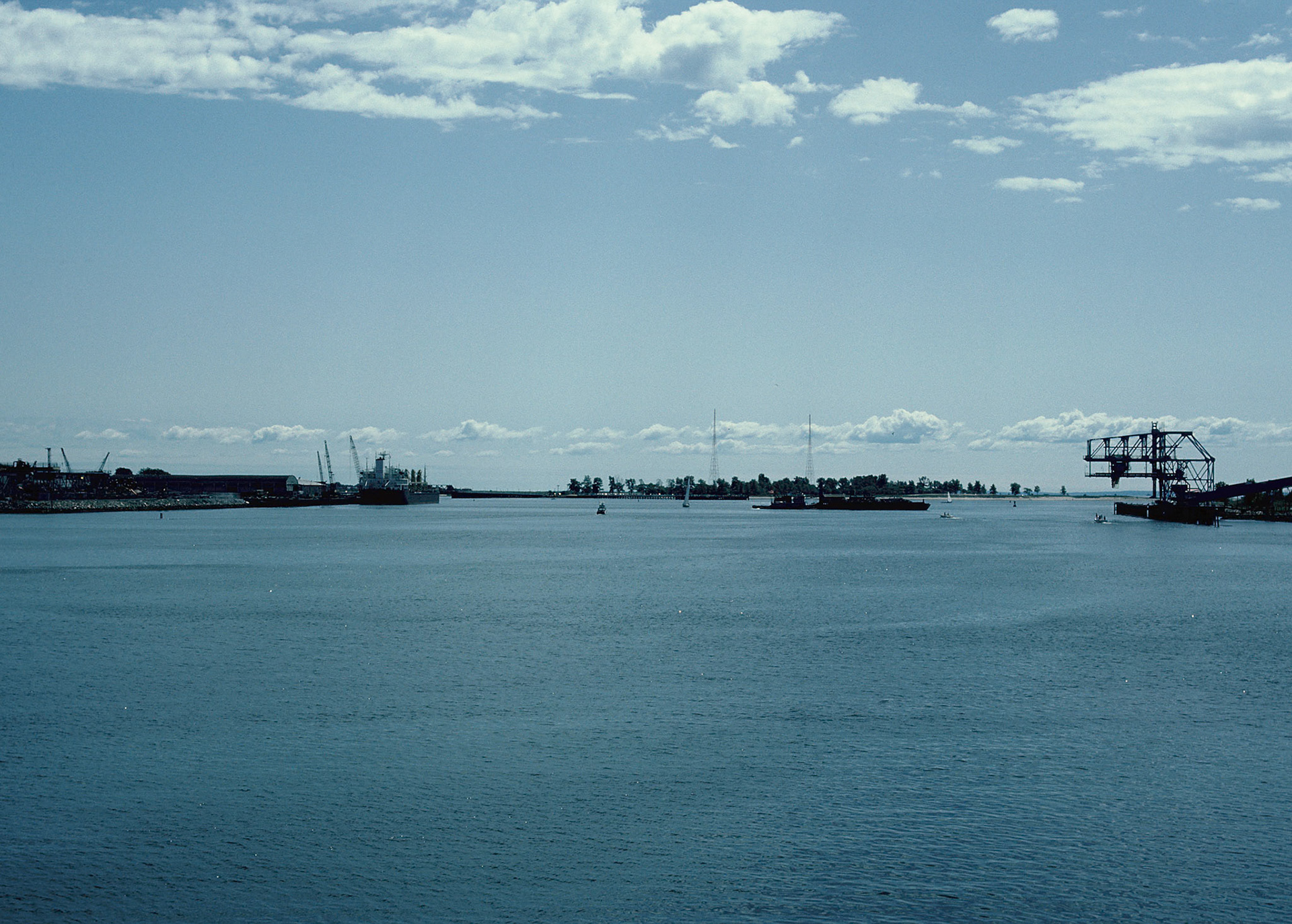 View of Bridgeport Harbor from Ferry Slip 1983