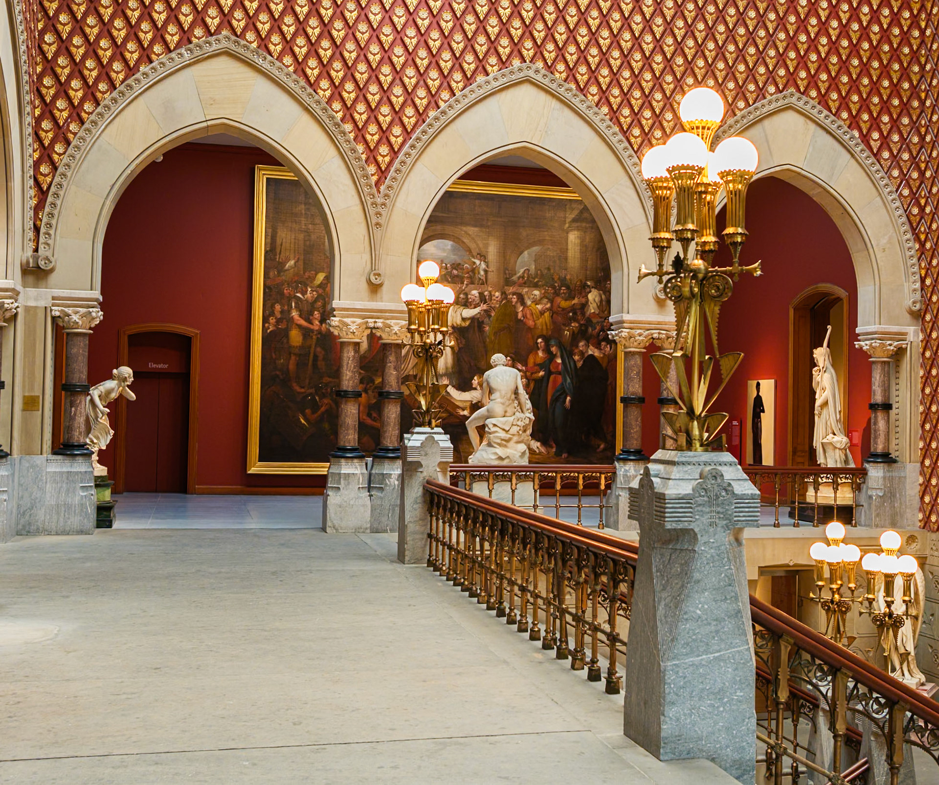 Balcony to Main Hall at Pennsylvania Academy of the Fine Arts