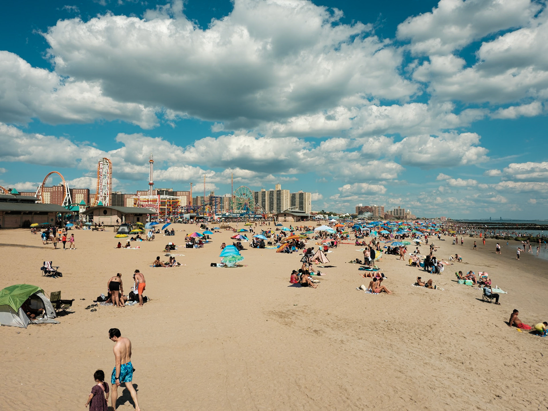 Coney Island Beach View on Labor Day 2024 from Middle of the Pier