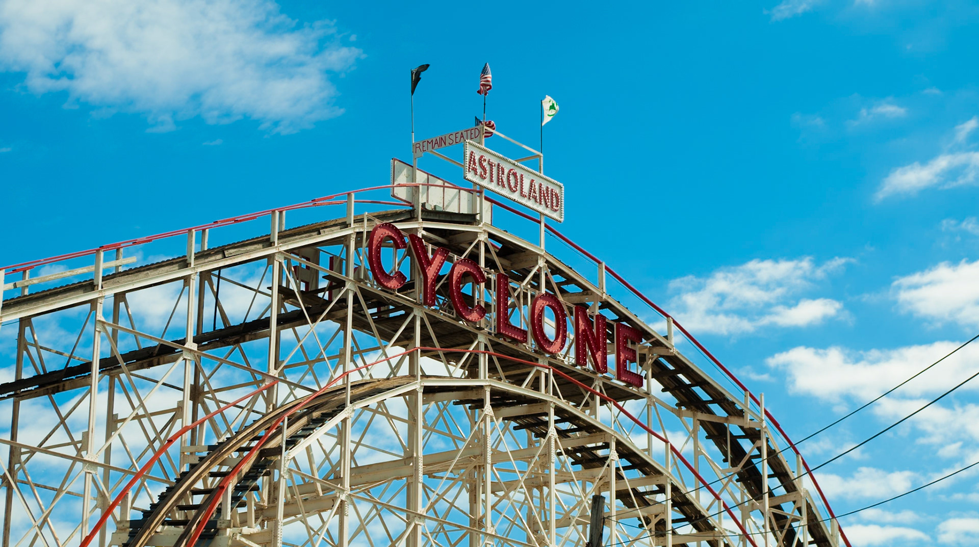 Close Up of Top of Cyclone Roller Coaster at Coney Island