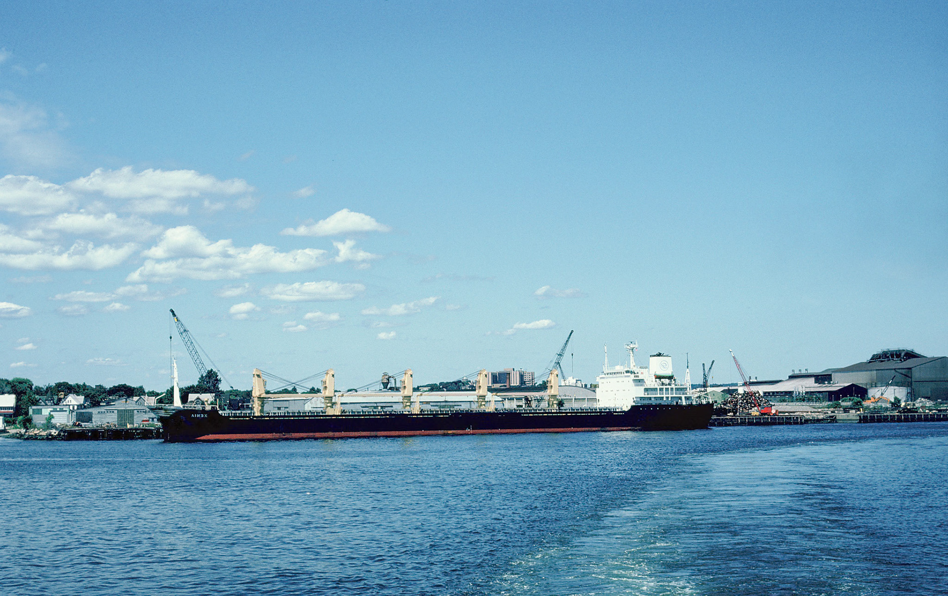 Freighter on Bridgeport Harbor 1983