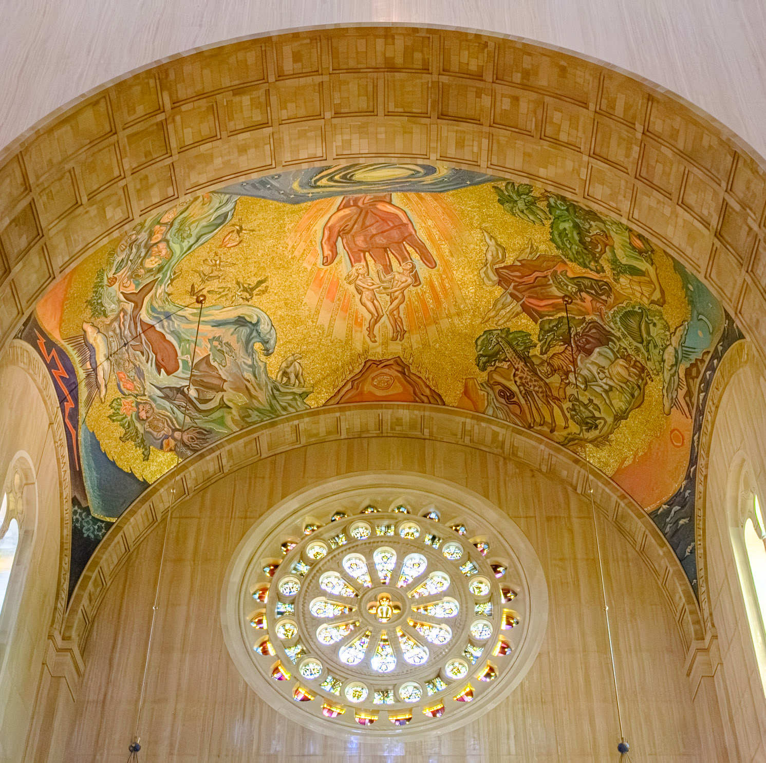 Crossing Ceiling Showing Creation of Adam and Eve