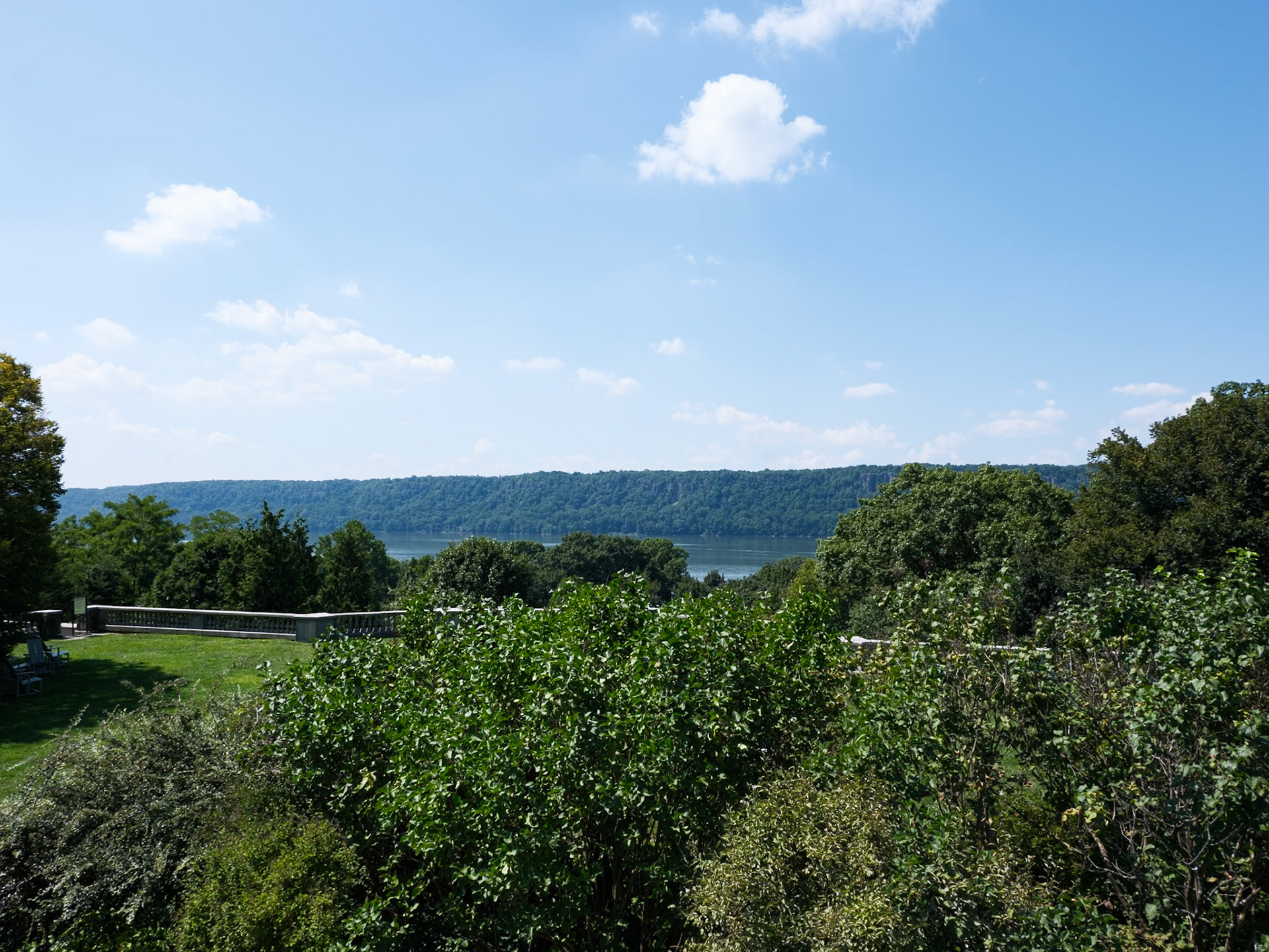 View of Hudson Valley with Overlook from Wave Hill August 2024