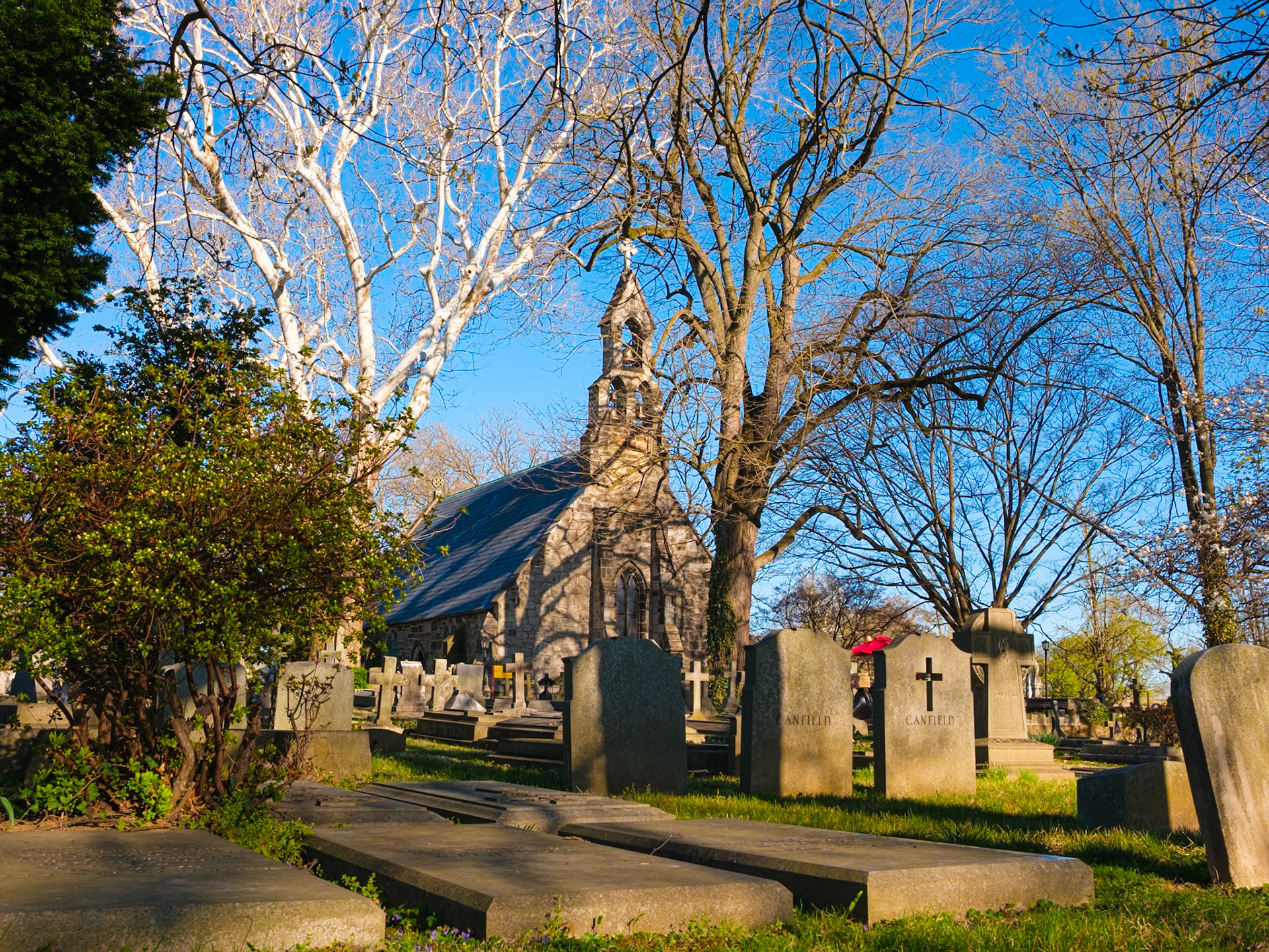 St James the Less as Viewed Through the Cemetery Looking NE