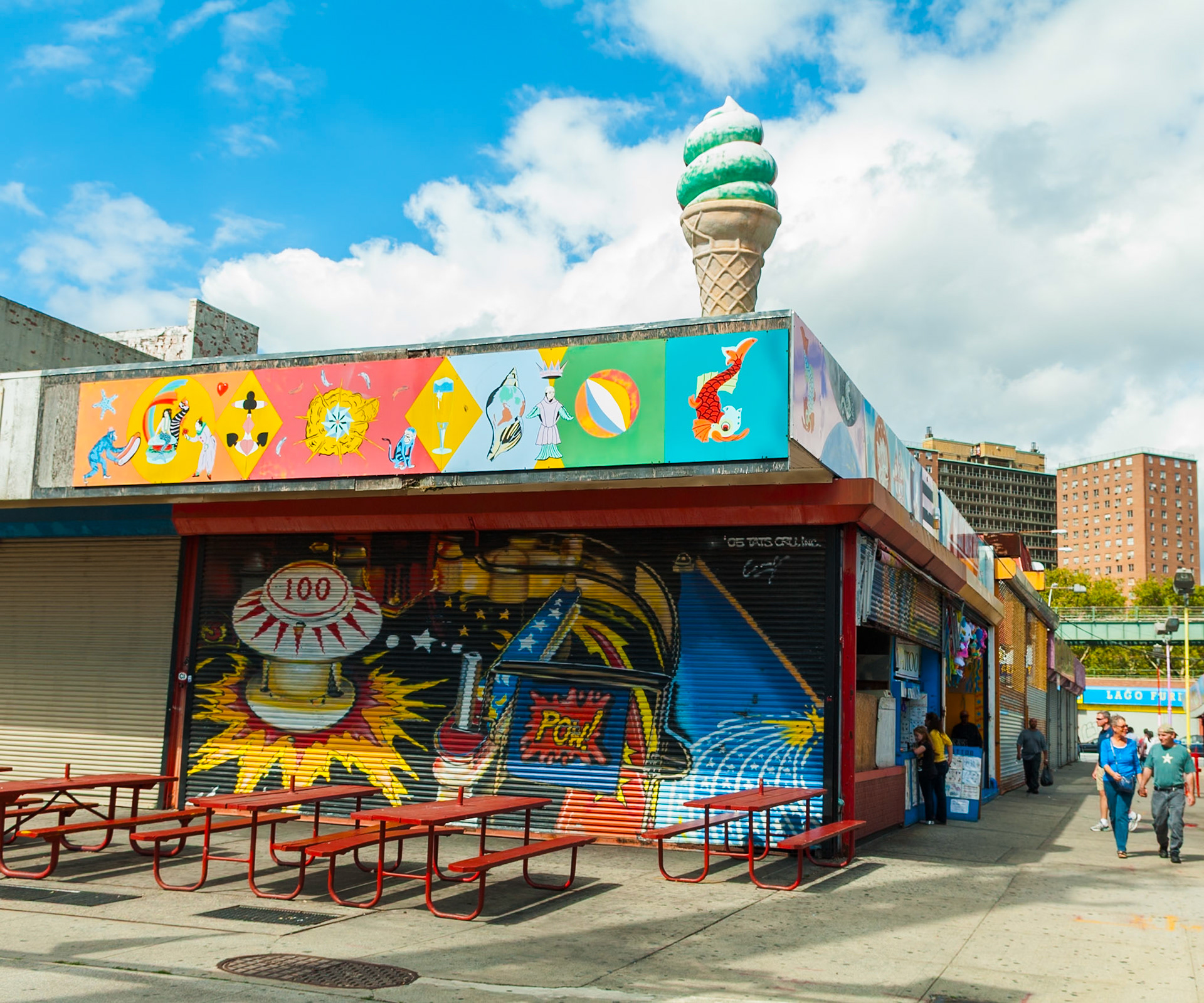 Closed Coney Island Boardwalk Ice Cream Stand September 2010