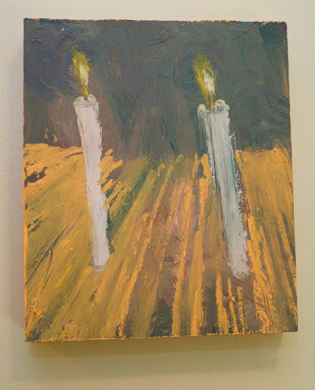 Painting of Two Candles at St Clement Art Show
