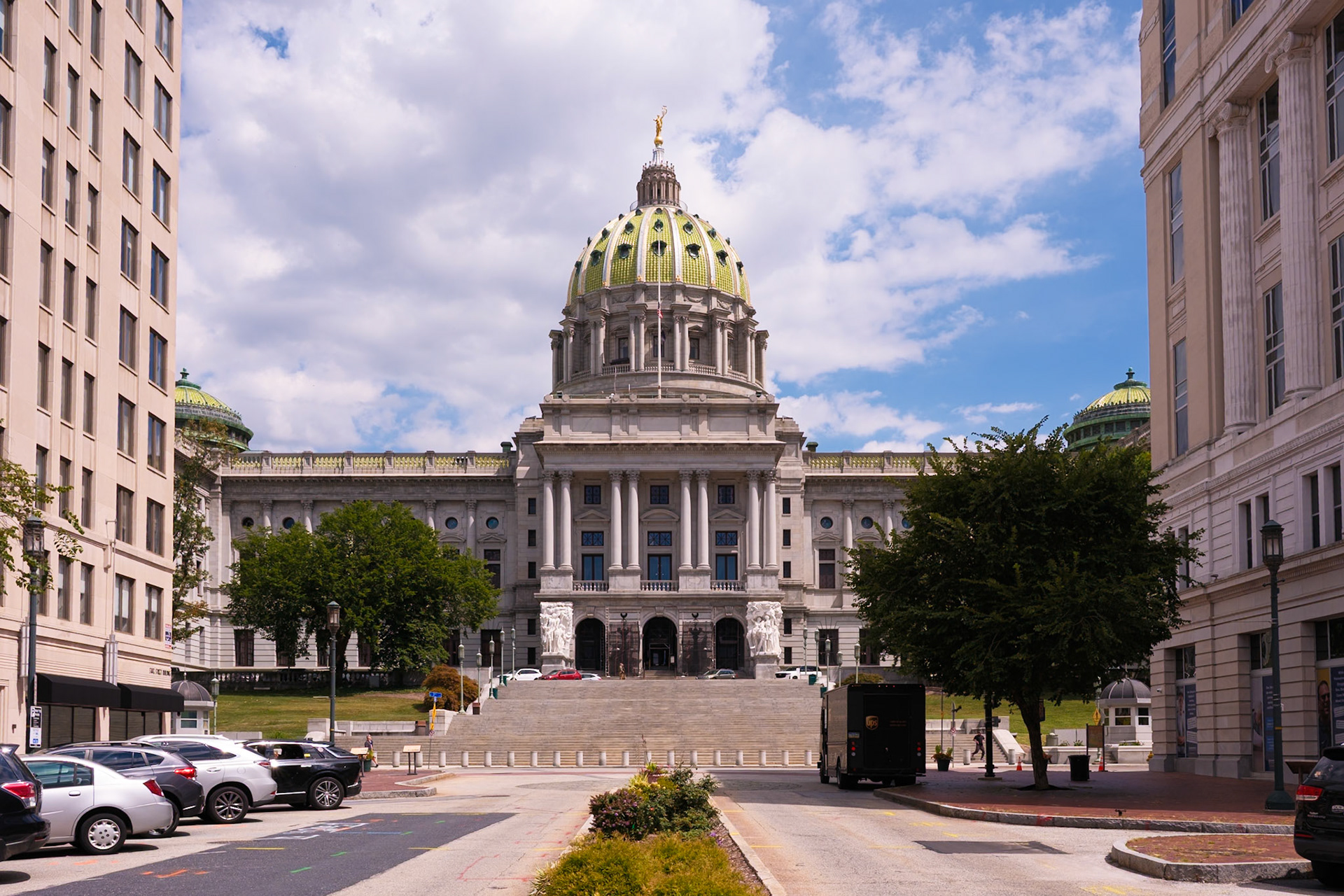 Pennsylvania State Capitol from State and Third Streets
