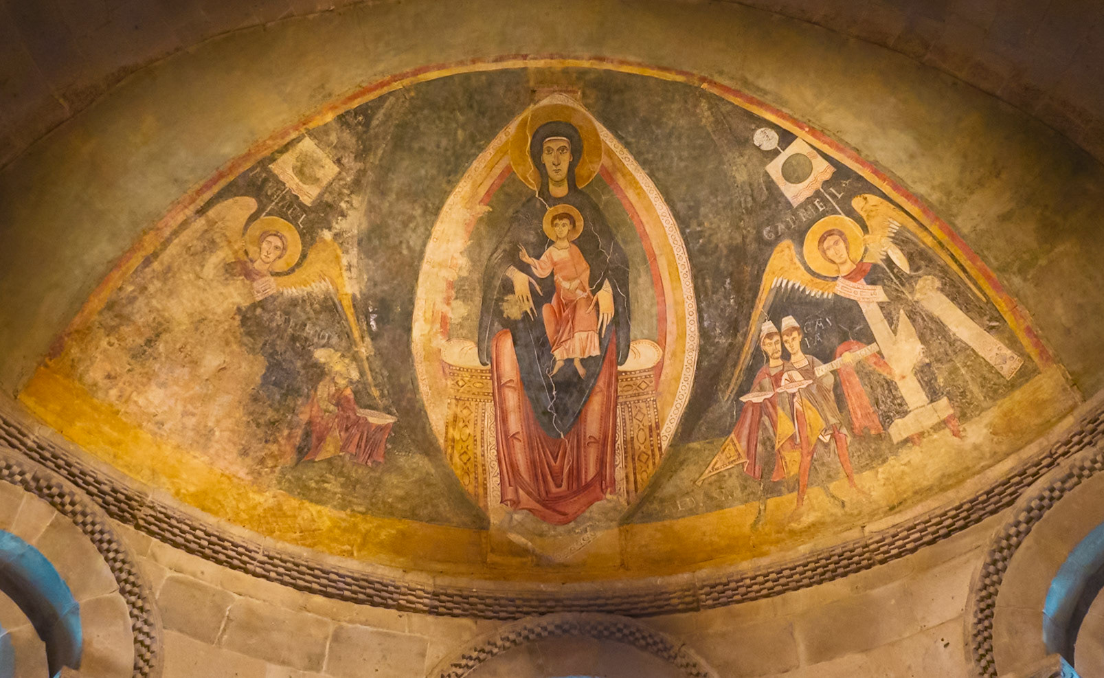 Virgin and Child on Chapel Apse the Cloisters July 2024
