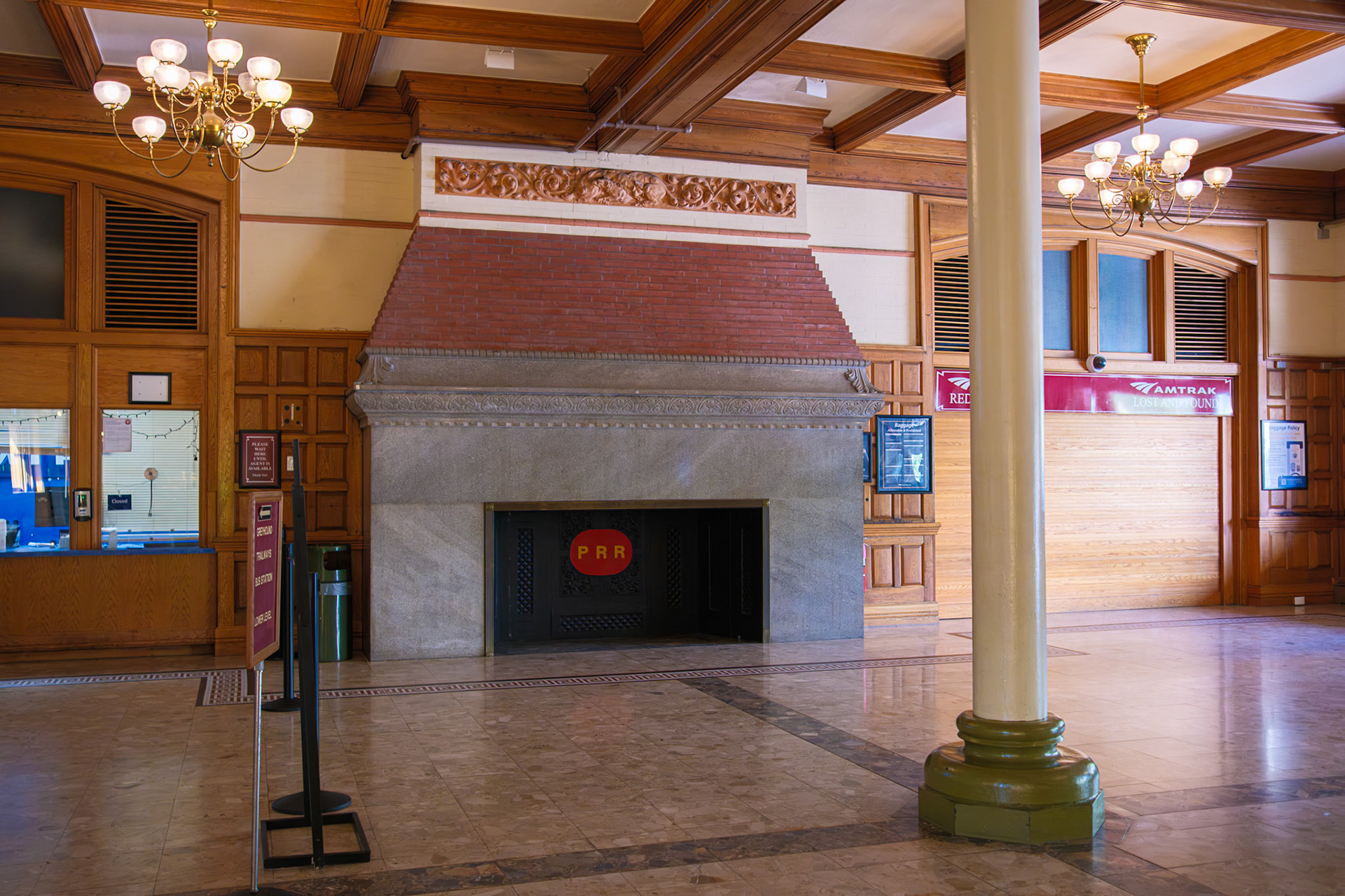 Fireplace at Harrisburg Train Station