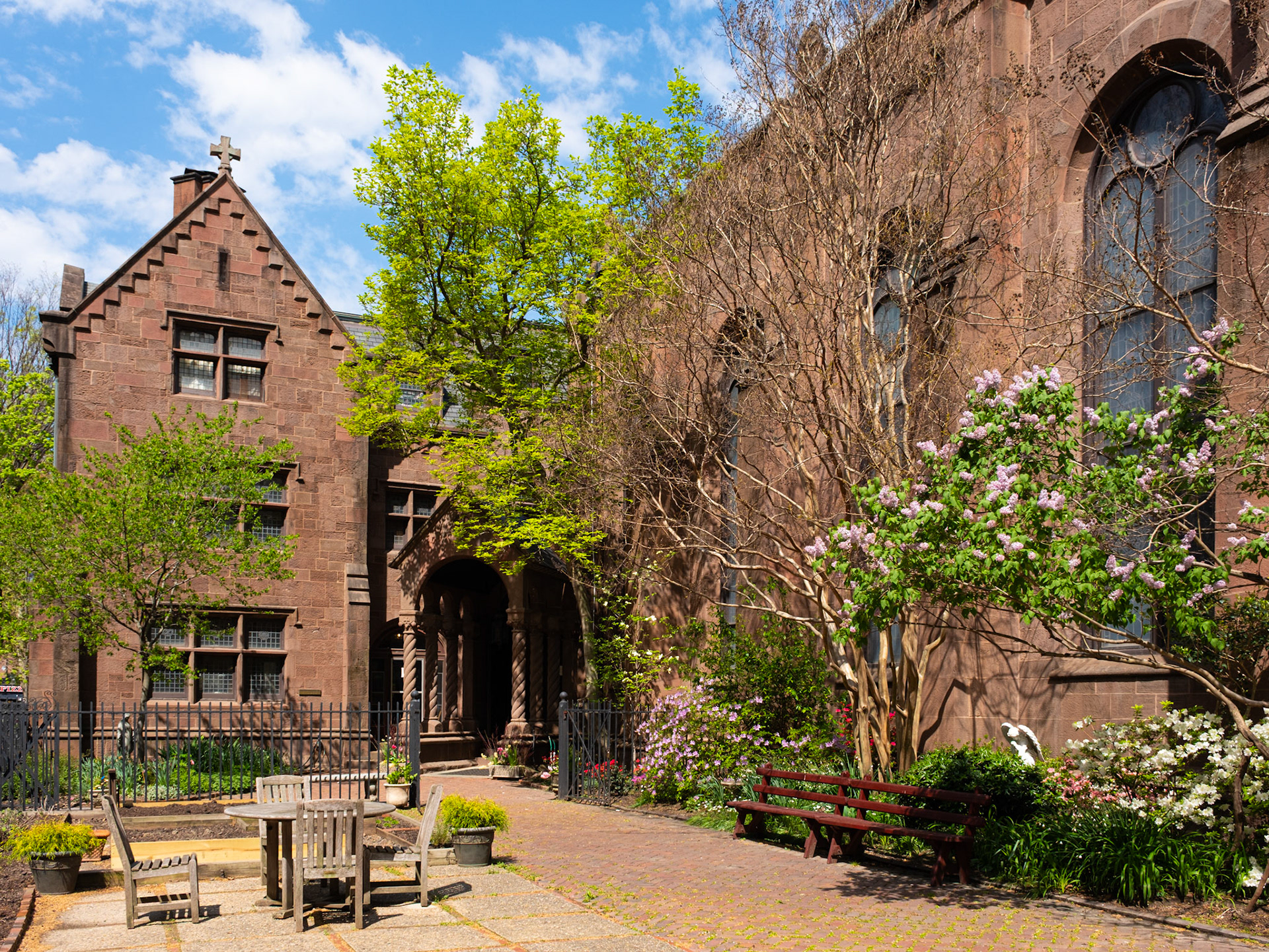 St Clement Exterior and Garden in April of 2024