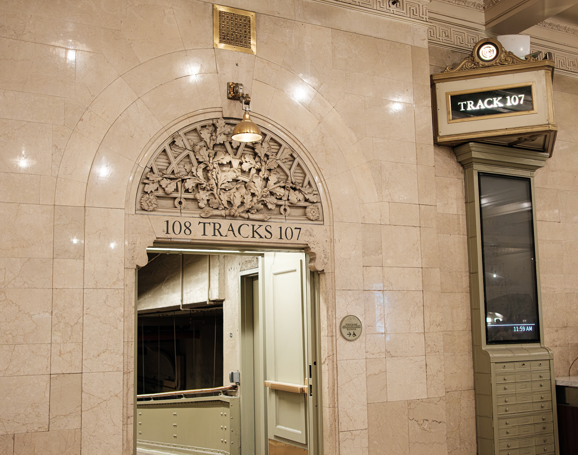Entrance to a Lower Level Track at Grand Central May 2025