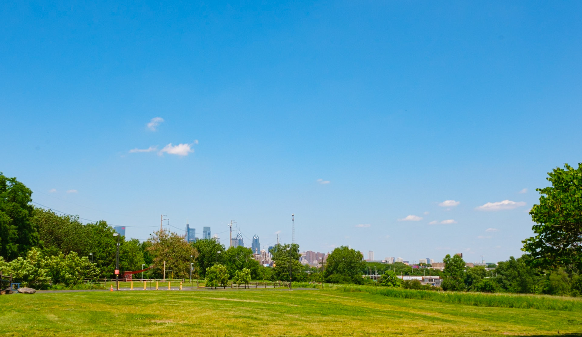Spring View of City from Bartram’s Garden