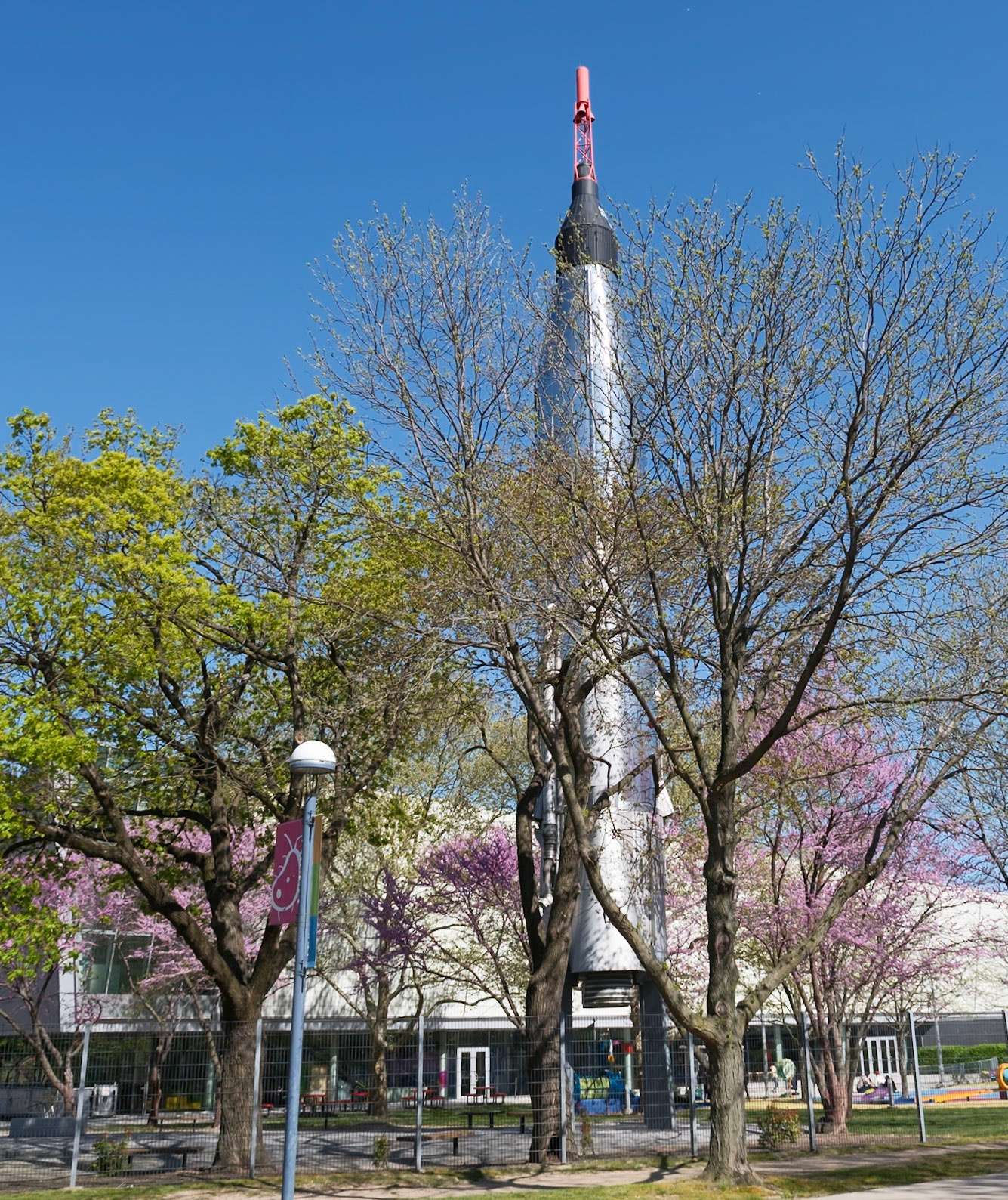 Mercury Capsule and its Rocket at New York Hall of Science Flushing Meadows Corona Park April 2024