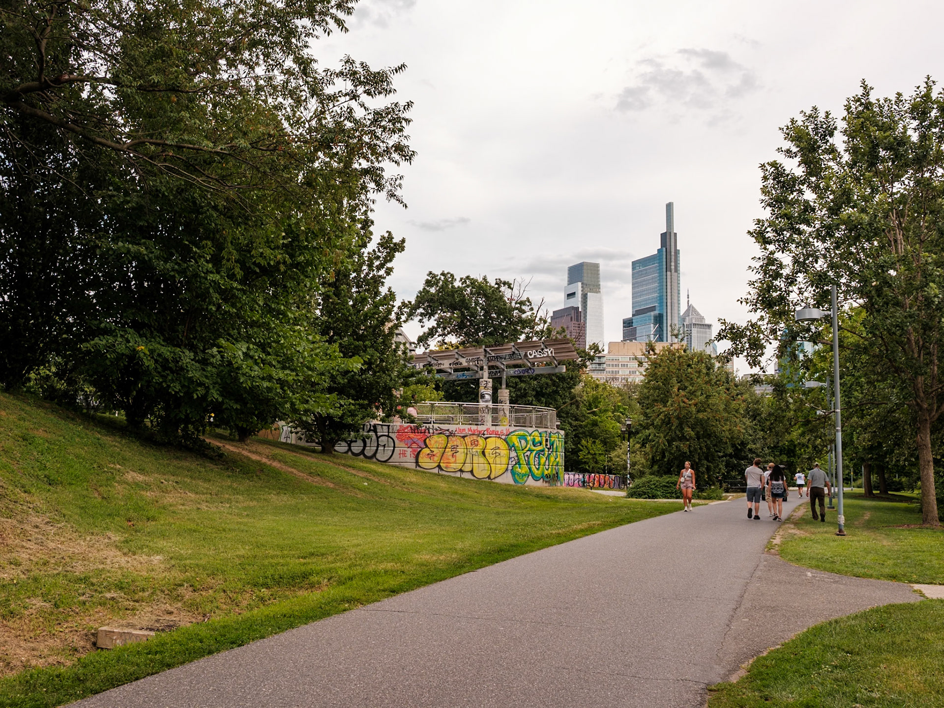 View of Schuylkill Trail Near Skateboard Running Area in Philadelphia