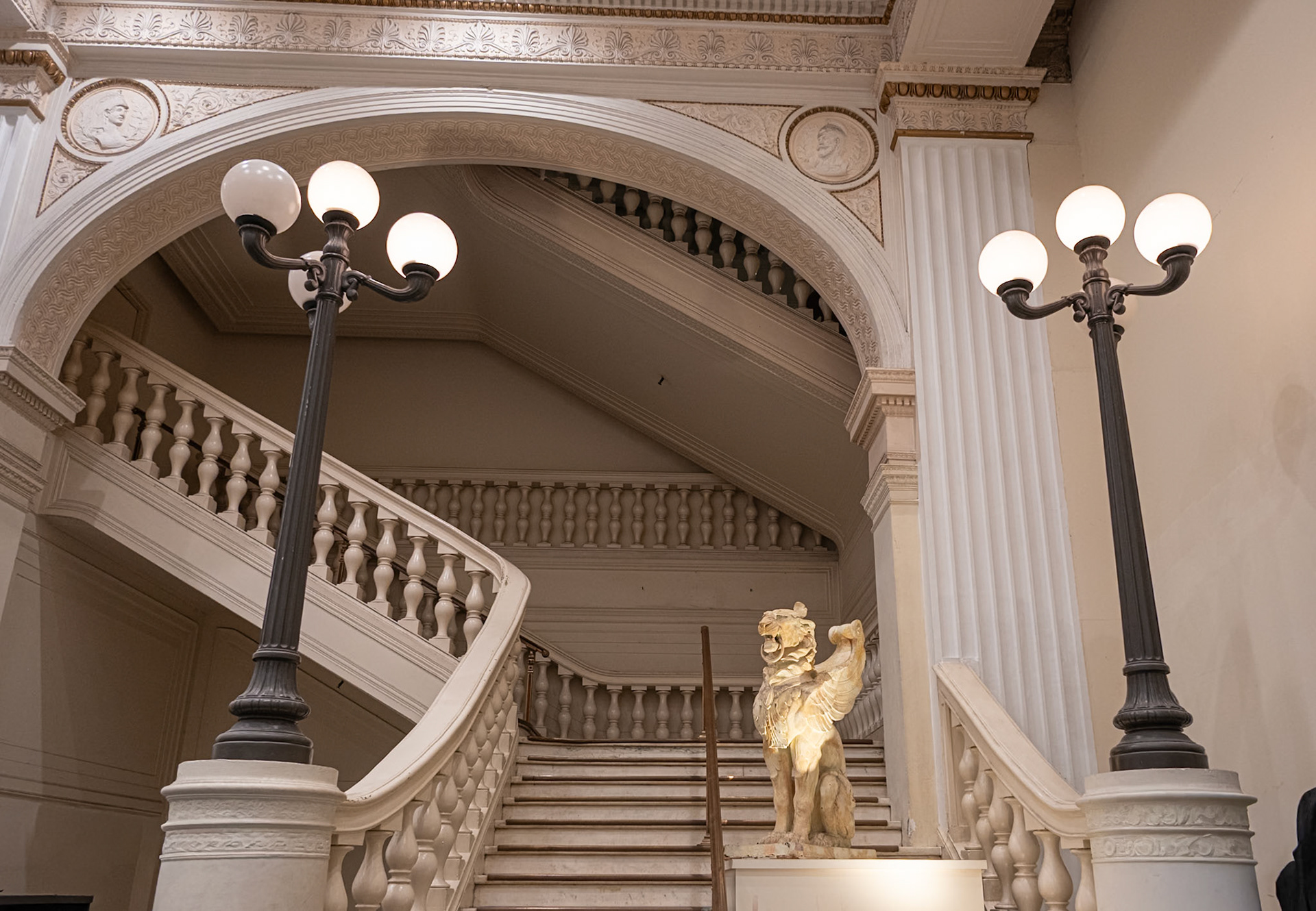 Staircase Cat Statue With Lights at Wanamaker
