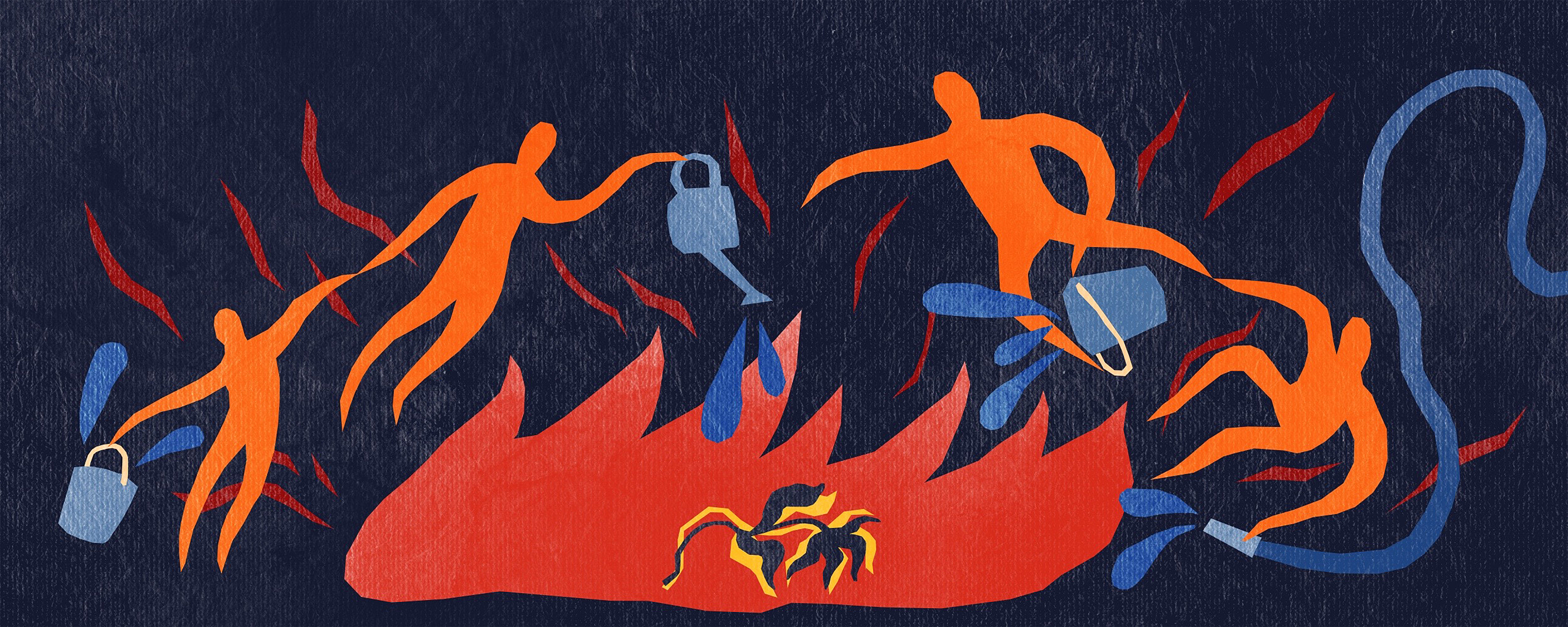 Editorial illustration for the July 2022 issue of Enlightened. The piece "A Russian in Scotland" interviews Anna, a Russian graduate based in Fife who made headlines by burning her Russian passport out the Consulate in Edinburgh. The feature explored why she felt the need to do that, what it feels like to be Russian now, and her thoughts on the future.