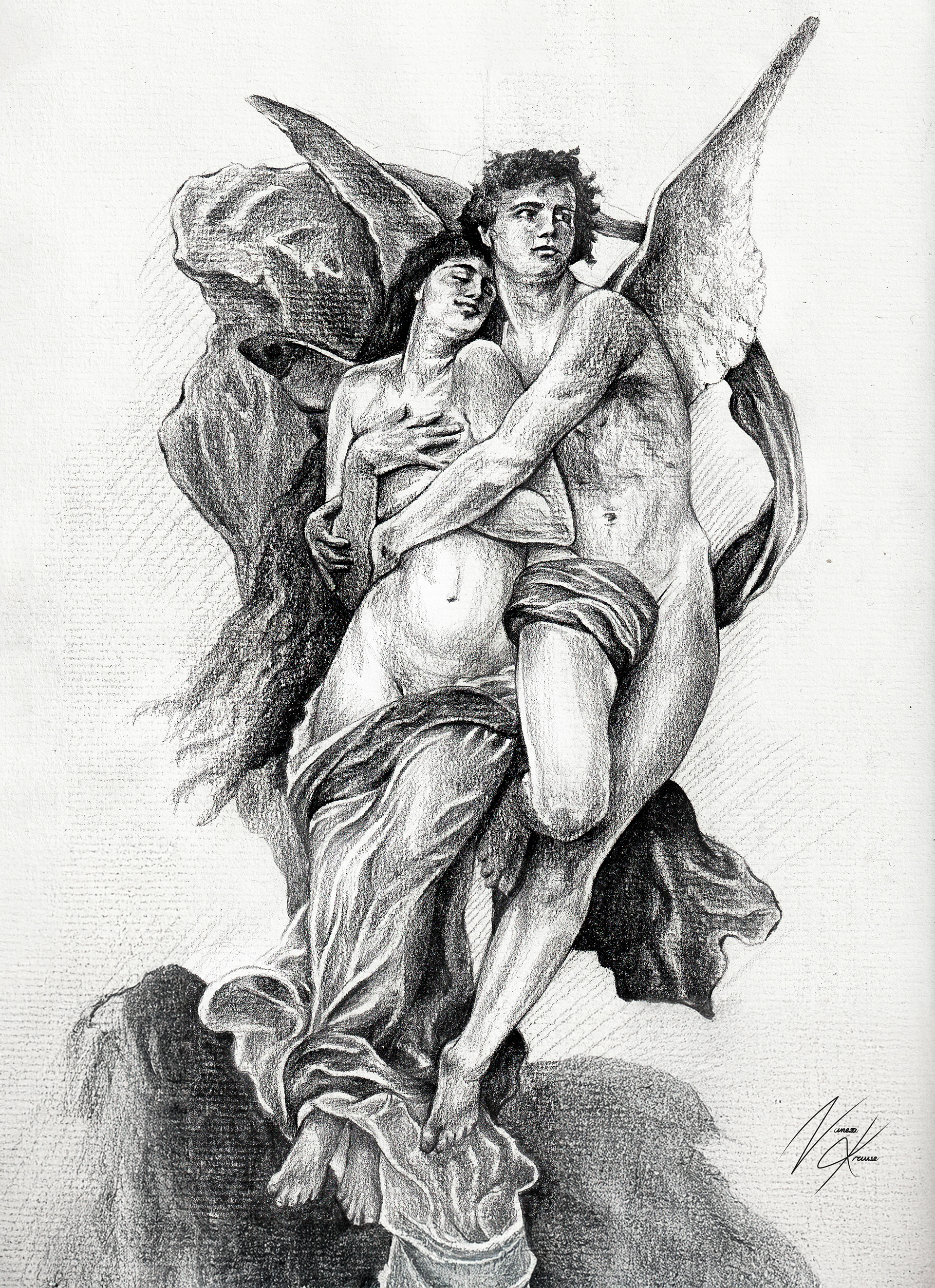 "Die Entführung der Psyche" Studie nach Wiliam Adolphe Bougereau, 2022