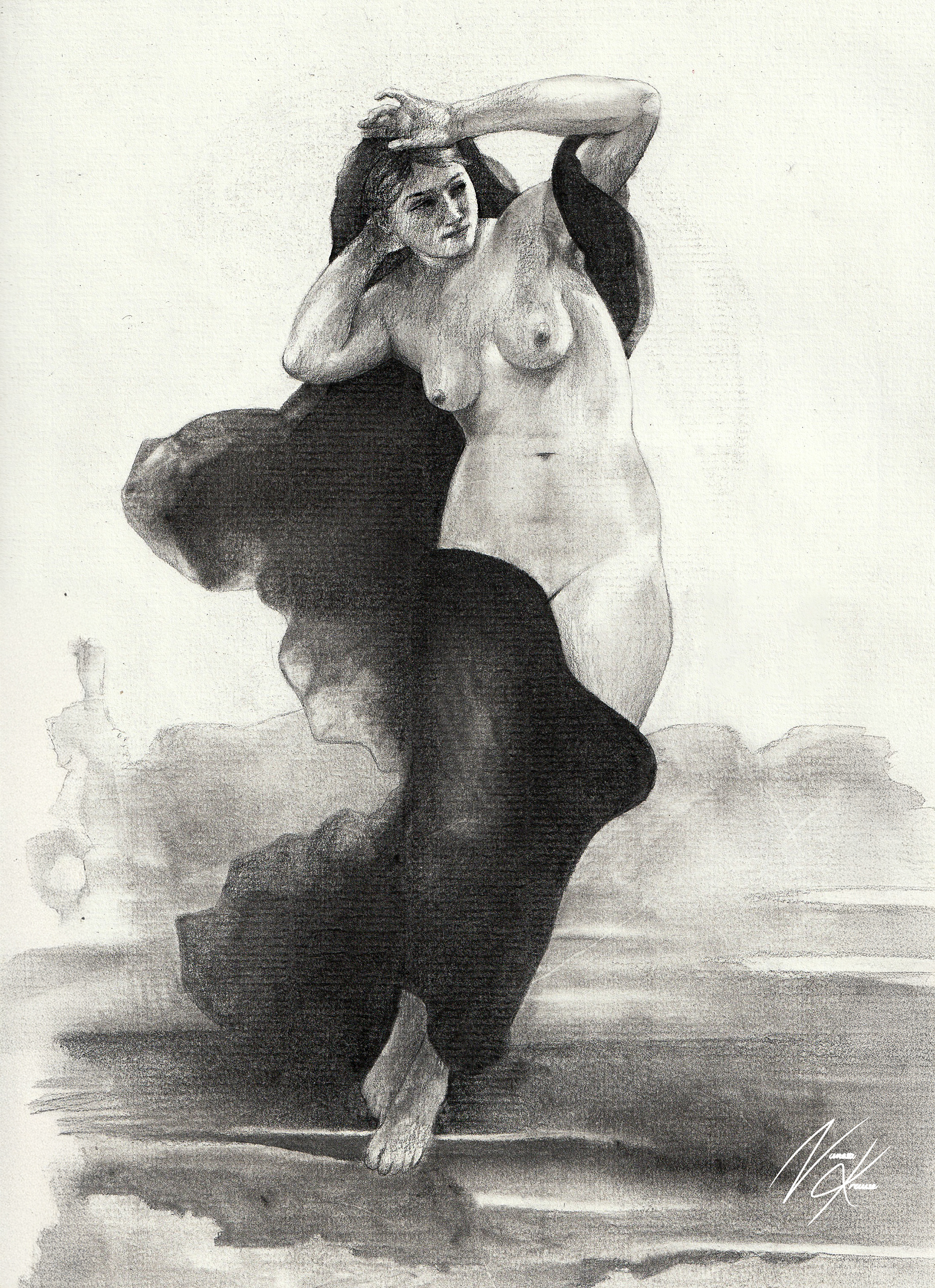 "Nacht" Studie nach William Adolphe Bougereau, 2022