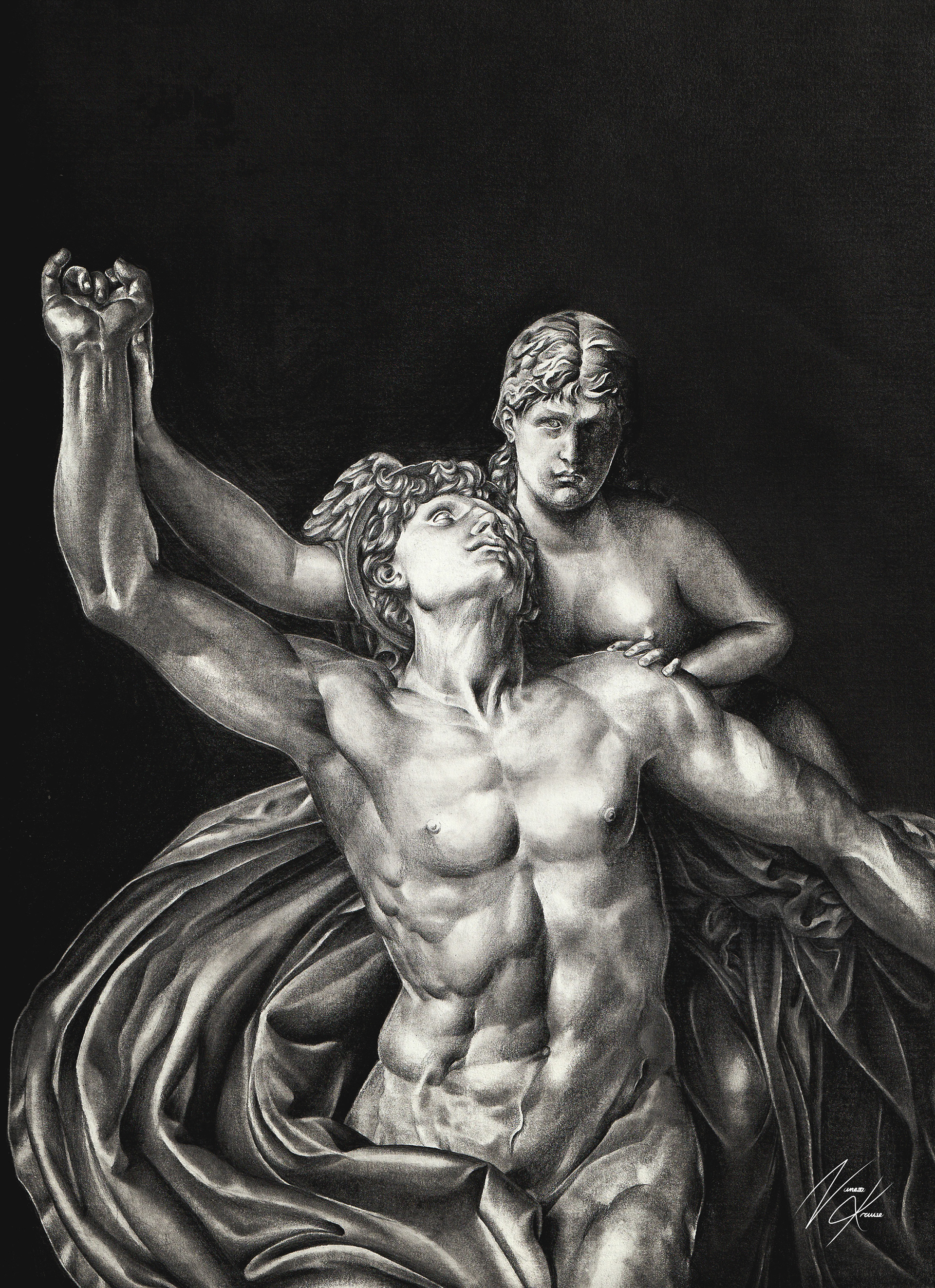 "Merkur und Psyche" Studie nach Reinhold Begas, 2023