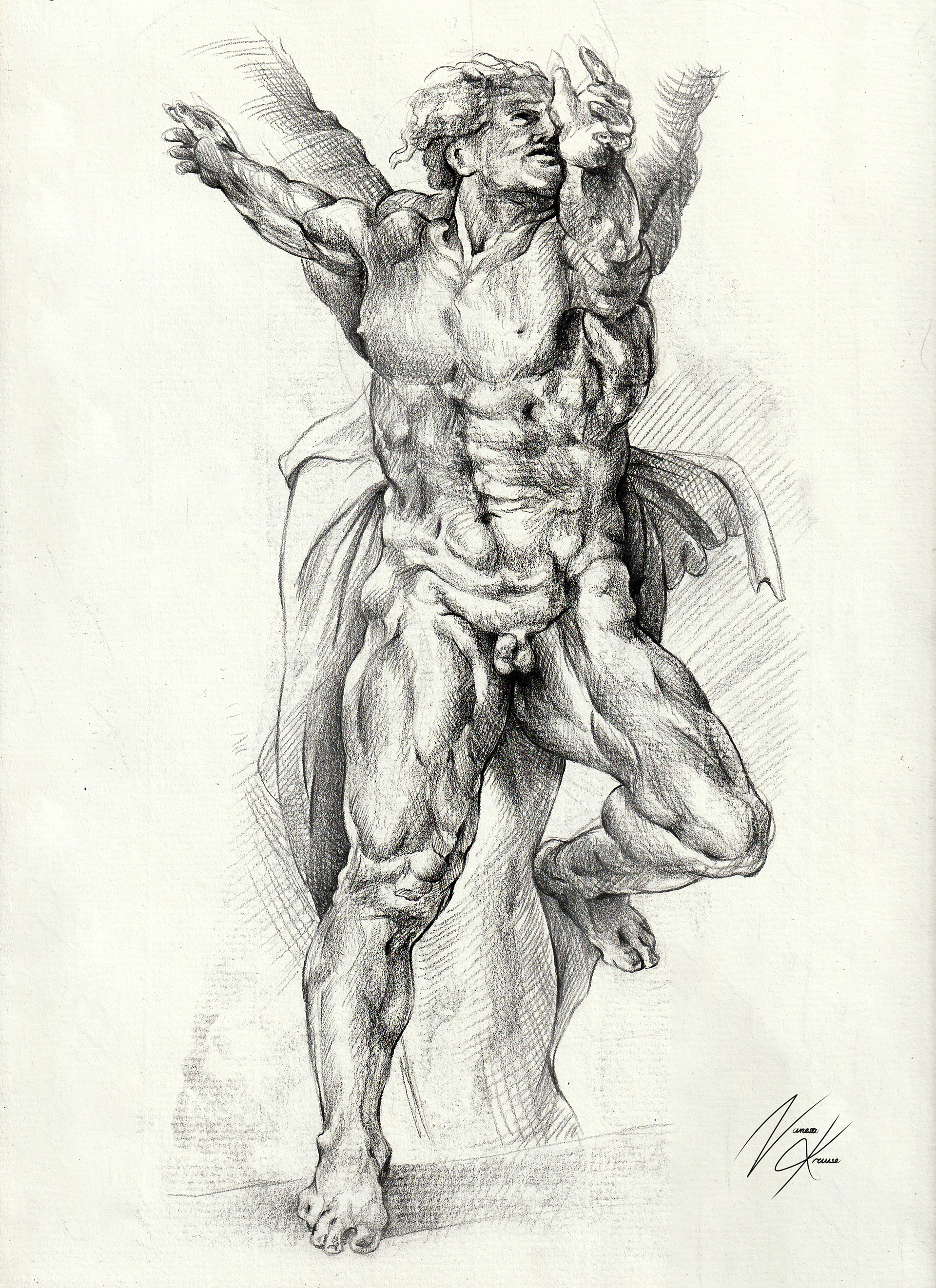 "Bestrafung des Haman (Michelangelo" Studie nach Bartolomeo Passarotti, 2022