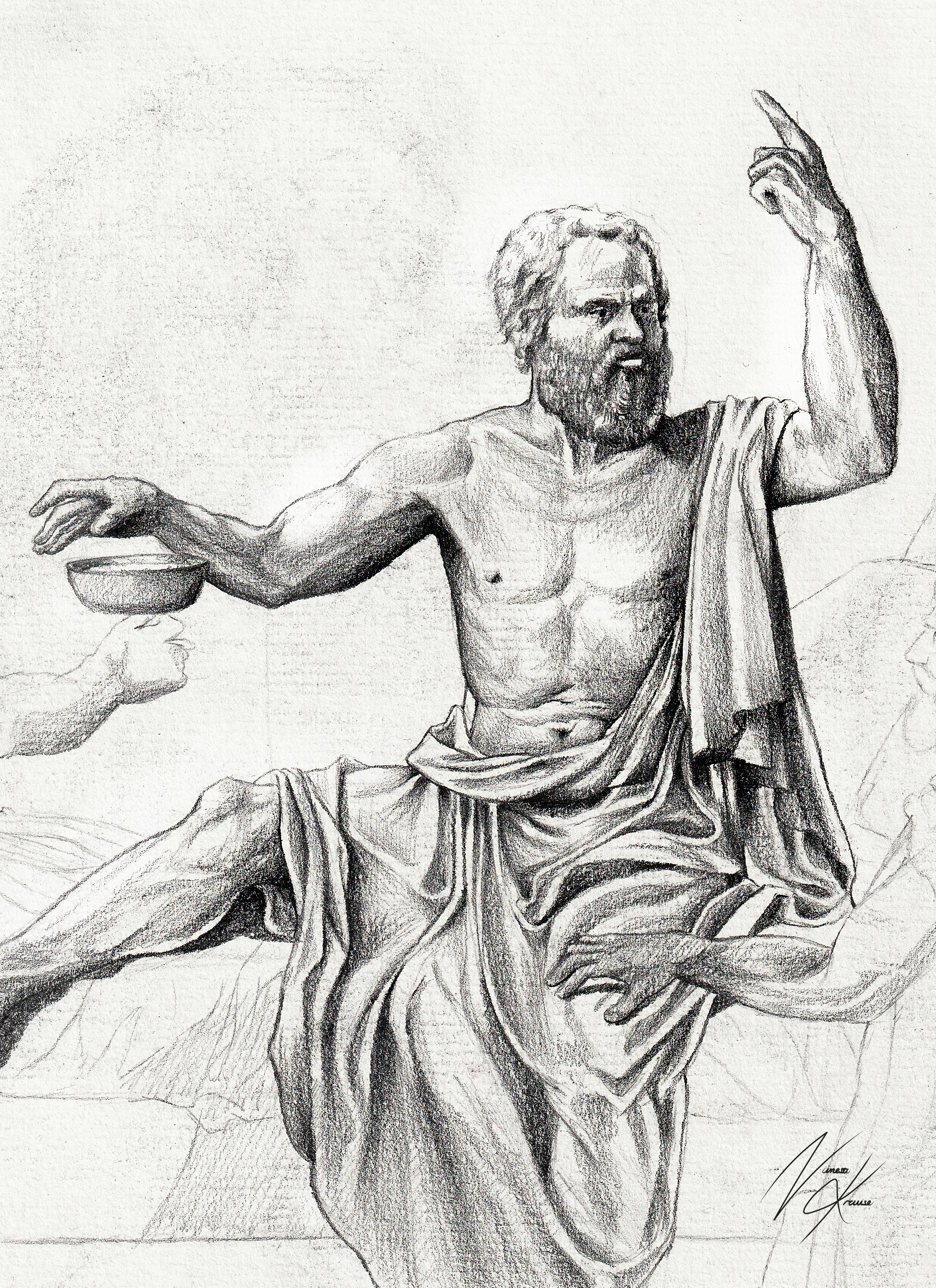 "Tod des Sokrates" Studie nach Jean Louis David, 2021