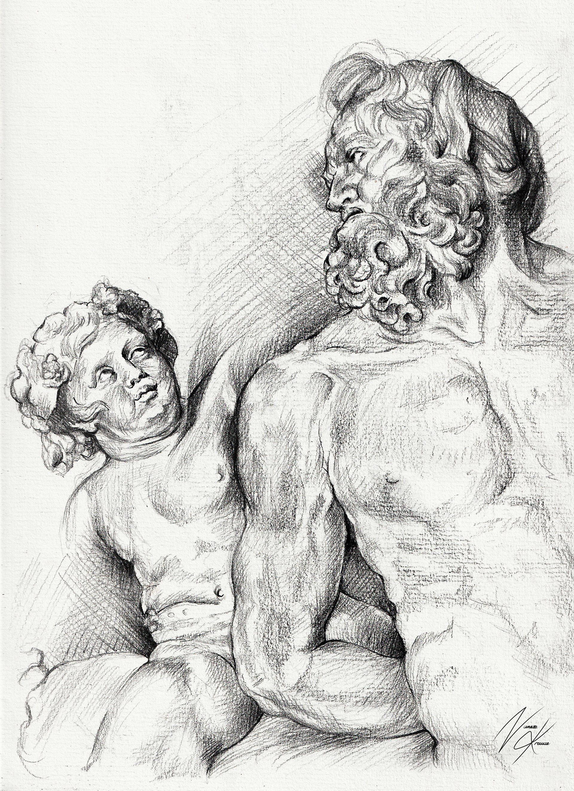 "Satyr und Cupido" Studie nach Peter Paul Rubens, 2022