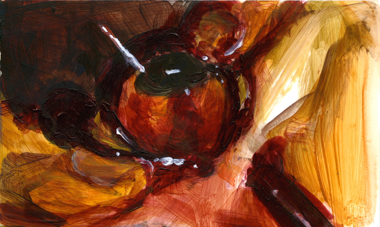 Flowers of Flesh and Blood, 2021, acrylic on yupo, 3" x 4"